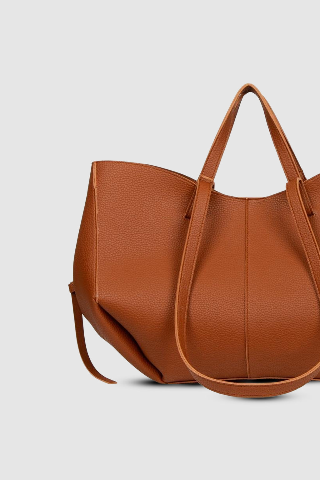 Arisa Ayarlanabilir Formlu Çift Saplı Cüzdanlı Büyük Tote Omuz, Kol ve El Çantası Taba