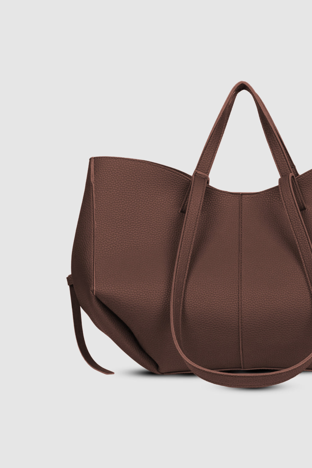 Arisa Ayarlanabilir Formlu Çift Saplı Cüzdanlı Büyük Tote Omuz, Kol ve El Çantası Acı Kahve