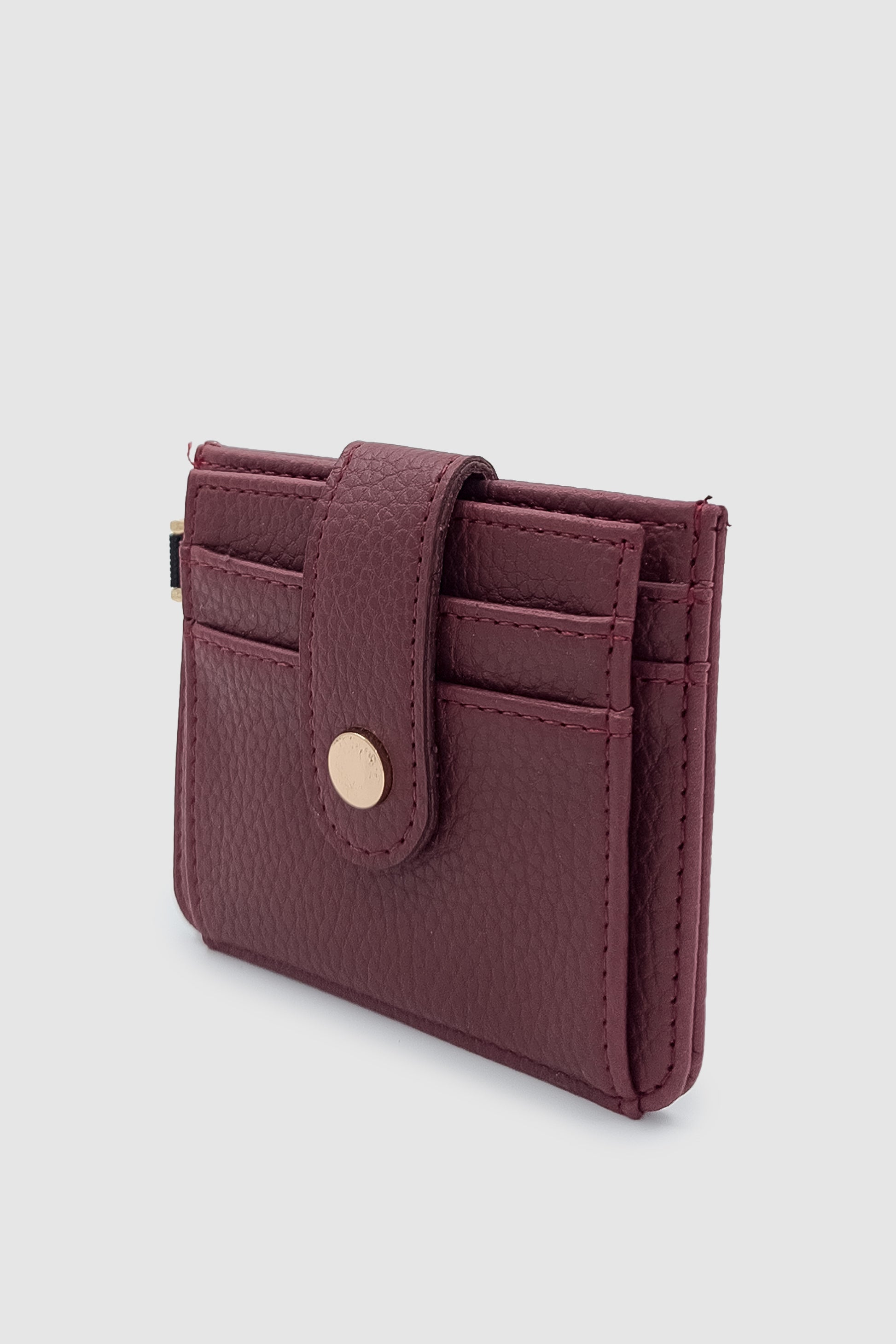 Fione Çıtçıt Kapamalı 6 Bölmeli Çıkarılabilir Anahtarlıklı Mini Kadın Cüzdan Bordo