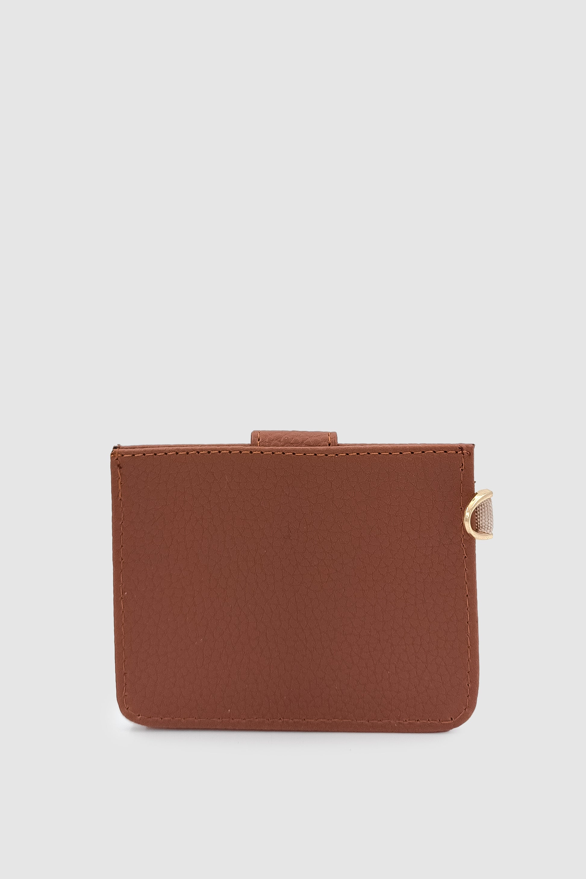 Fione Çıtçıt Kapamalı 6 Bölmeli Çıkarılabilir Anahtarlıklı Mini Kadın Cüzdan Taba