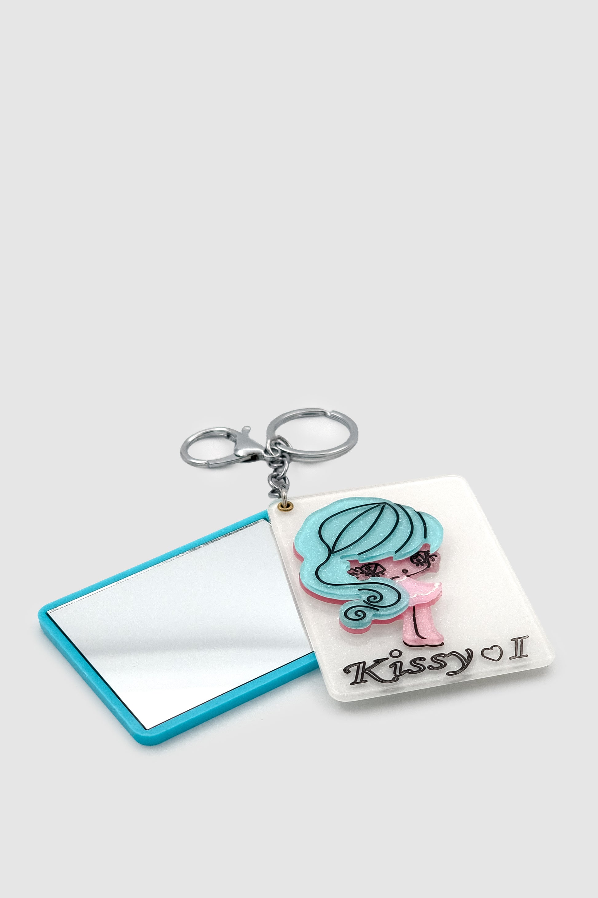 Kissy Figürlü Açılır Aynalı Çanta Charmı Beyaz