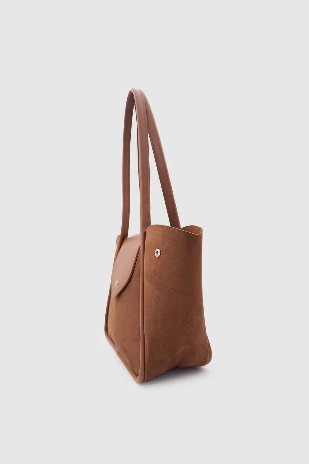 Lacel Fermuarlı Kanatlı Tote Süet Omuz, Kol ve El Çantası Taba