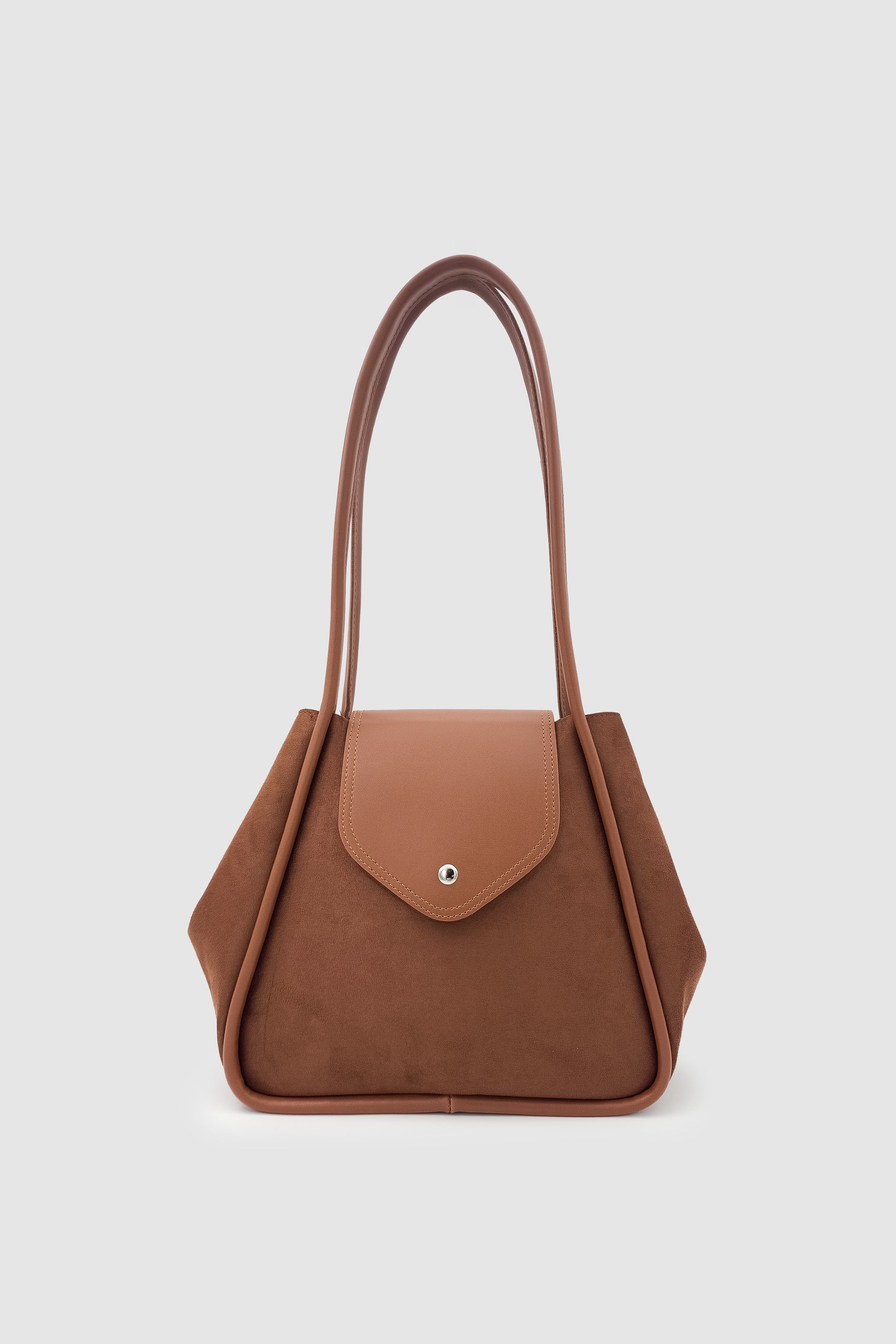 Lacel Fermuarlı Kanatlı Tote Süet Omuz, Kol ve El Çantası Taba