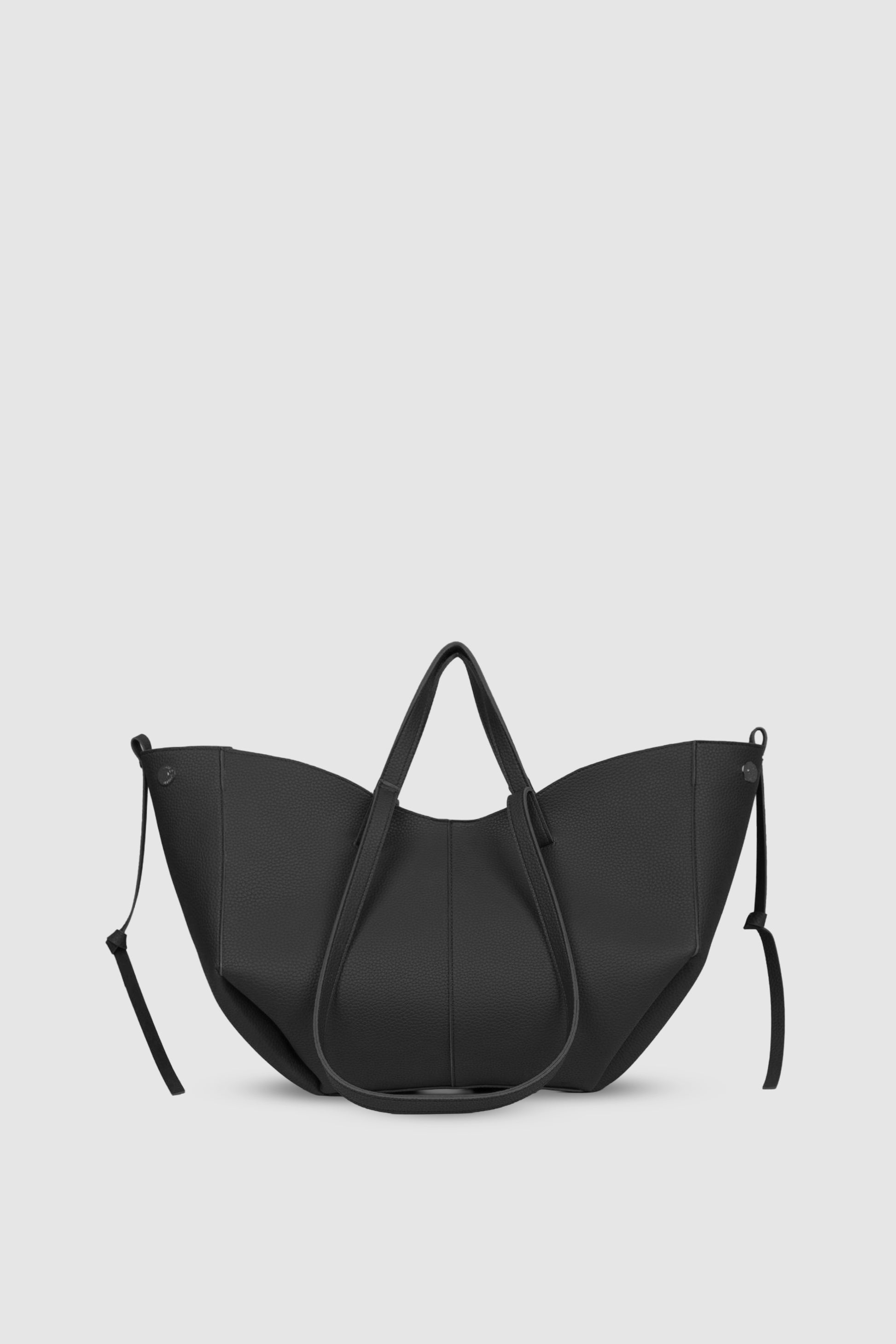 Arisa Ayarlanabilir Formlu Çift Saplı Cüzdanlı Büyük Tote Omuz, Kol ve El Çantası Siyah