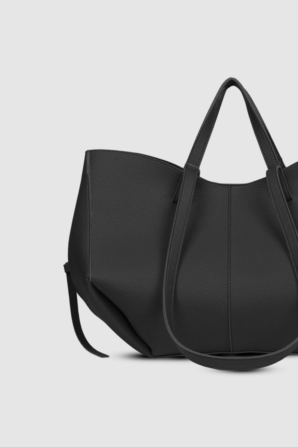 Arisa Ayarlanabilir Formlu Çift Saplı Cüzdanlı Büyük Tote Omuz, Kol ve El Çantası Siyah