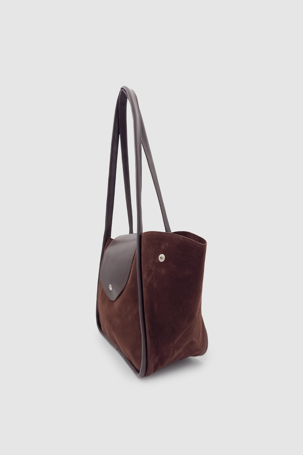 Lacel Fermuarlı Kanatlı Tote Süet Omuz, Kol ve El Çantası Acı Kahve