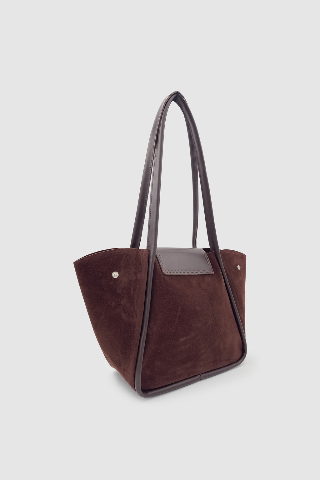 Lacel Fermuarlı Kanatlı Tote Süet Omuz, Kol ve El Çantası Acı Kahve