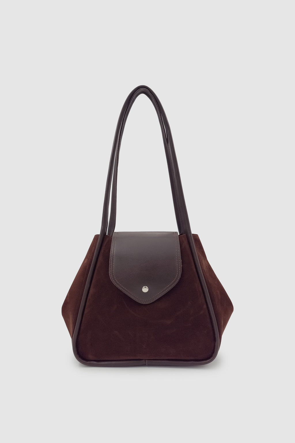 Lacel Fermuarlı Kanatlı Tote Süet Omuz, Kol ve El Çantası Acı Kahve