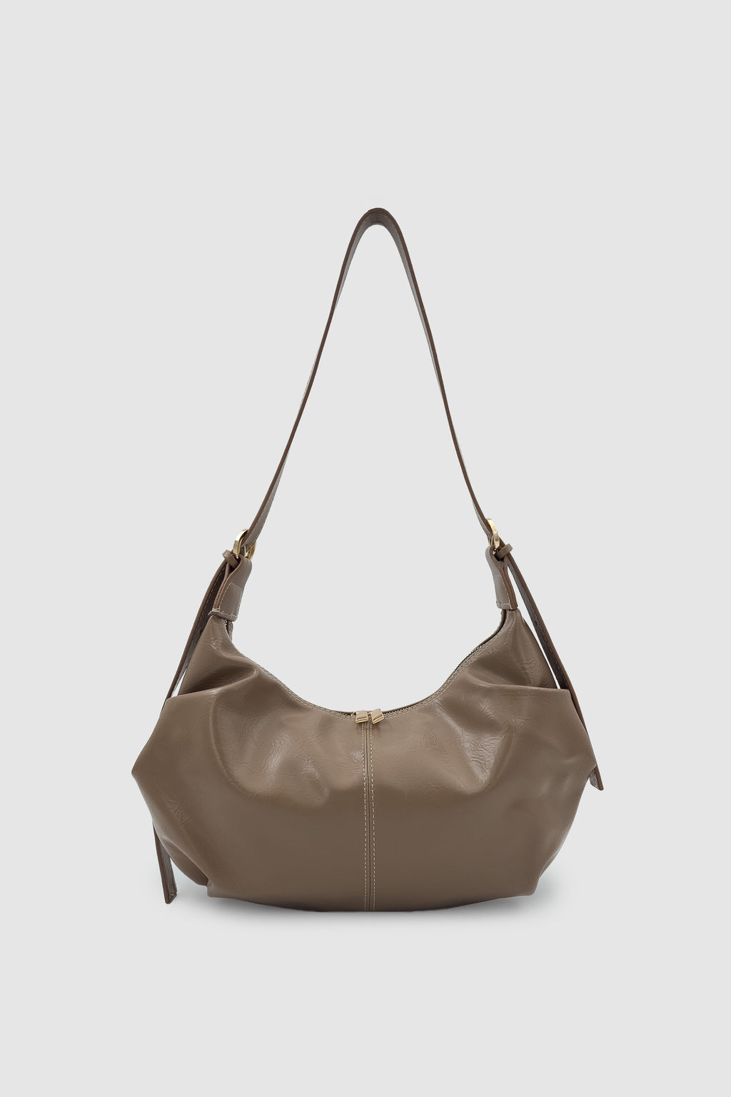 Lilsa Ayarlanabilir Askılı Yumuşak Form Baget Omuz Çantası Vizon