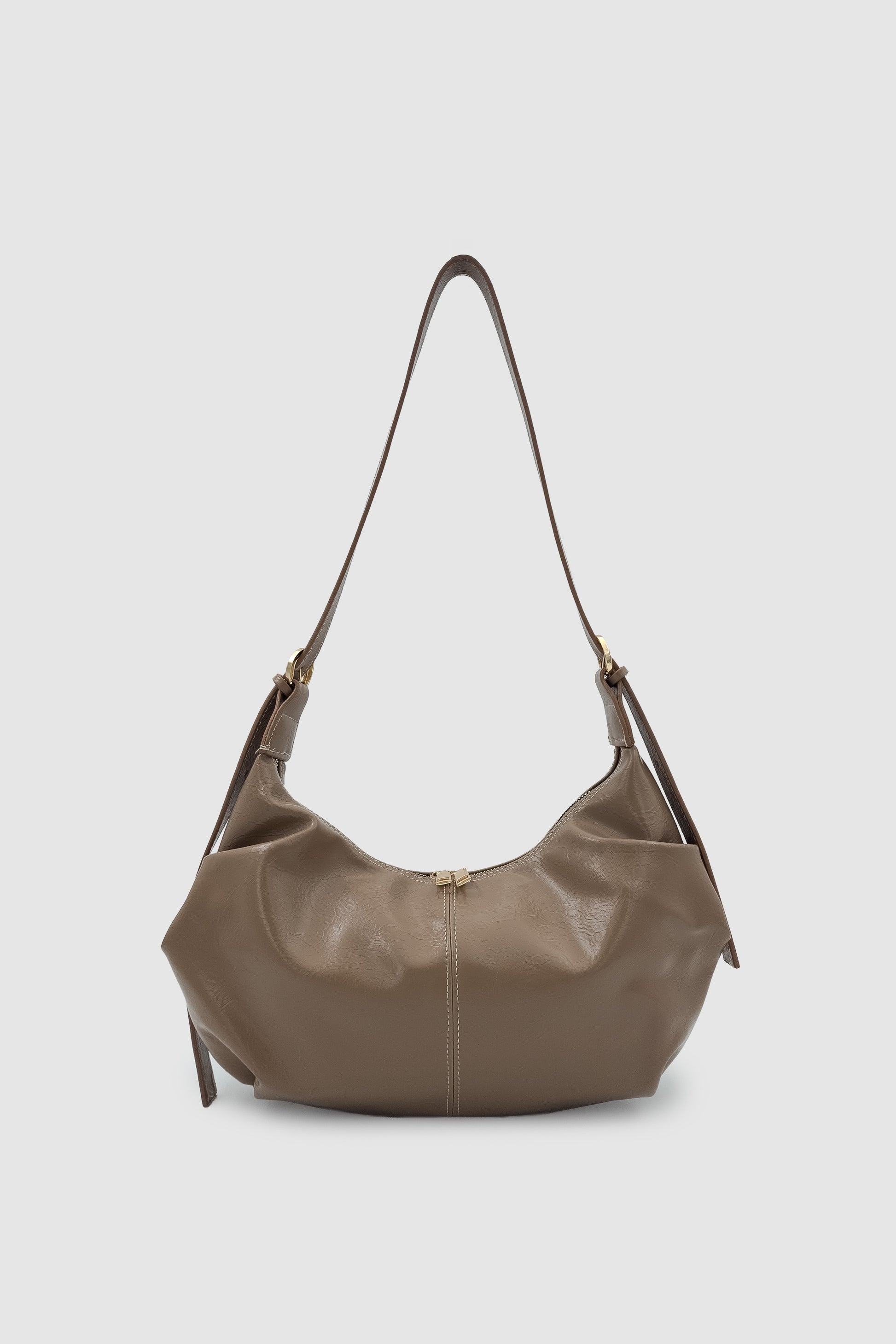 Lilsa Ayarlanabilir Askılı Yumuşak Form Baget Omuz Çantası Vizon