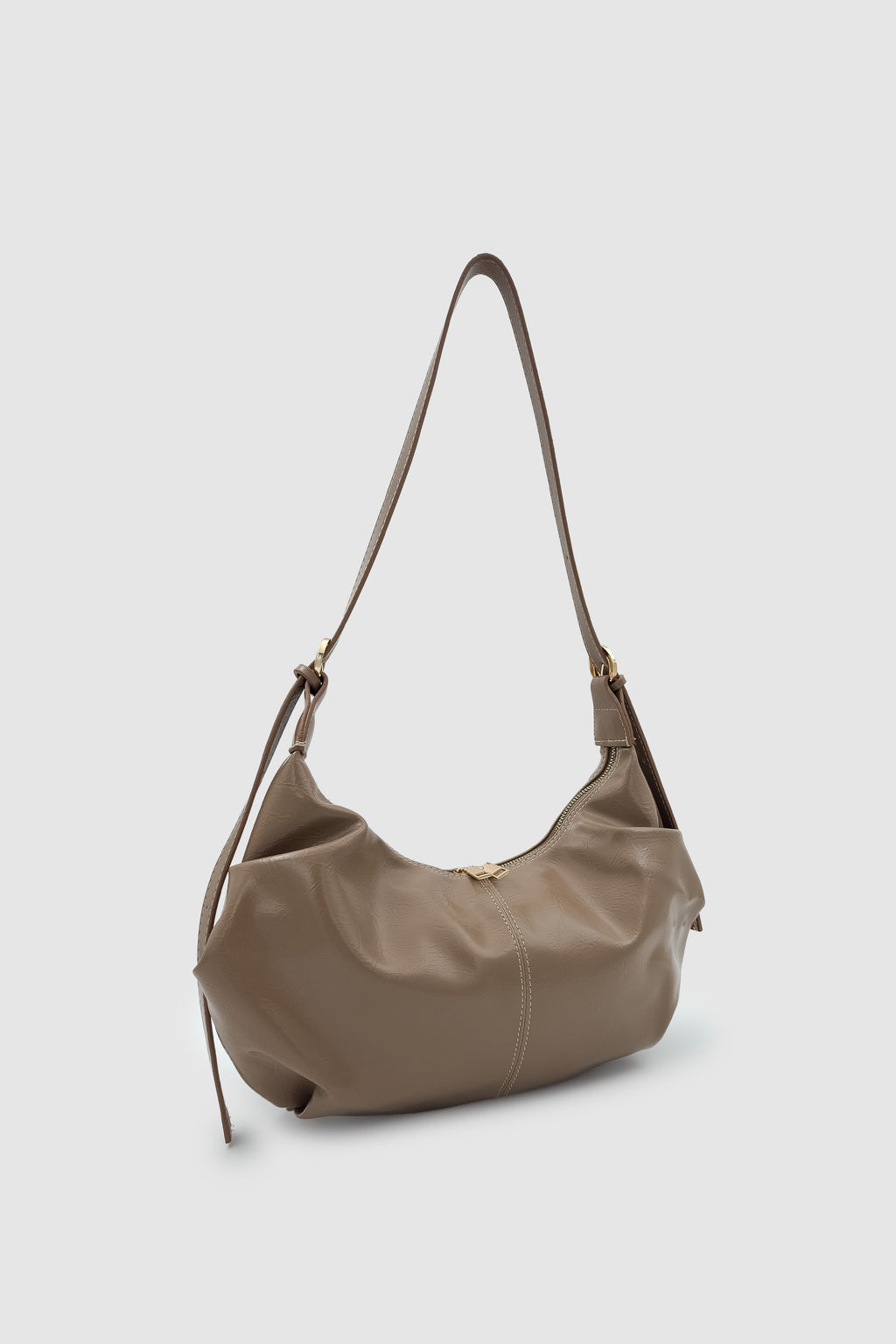 Lilsa Ayarlanabilir Askılı Yumuşak Form Baget Omuz Çantası Vizon