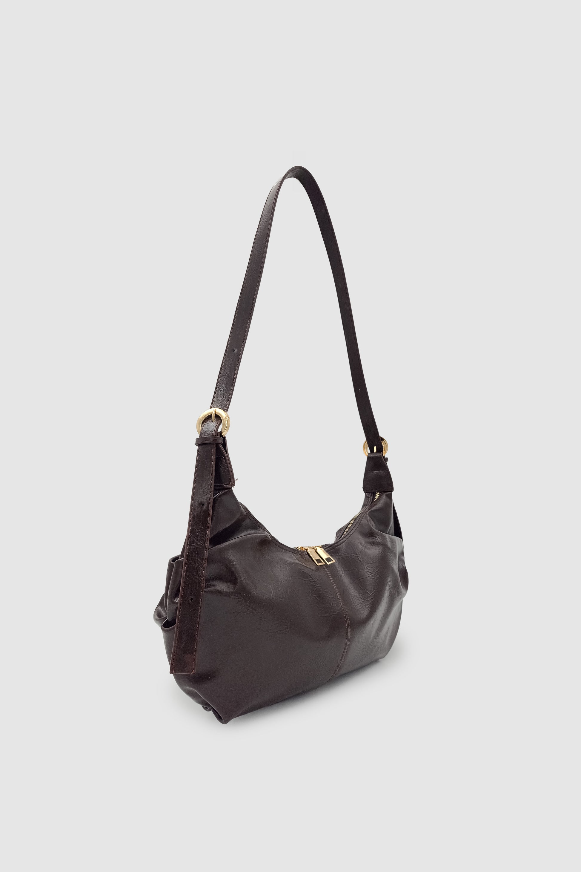 Lilsa Ayarlanabilir Askılı Yumuşak Form Baget Omuz Çantası Acı Kahve