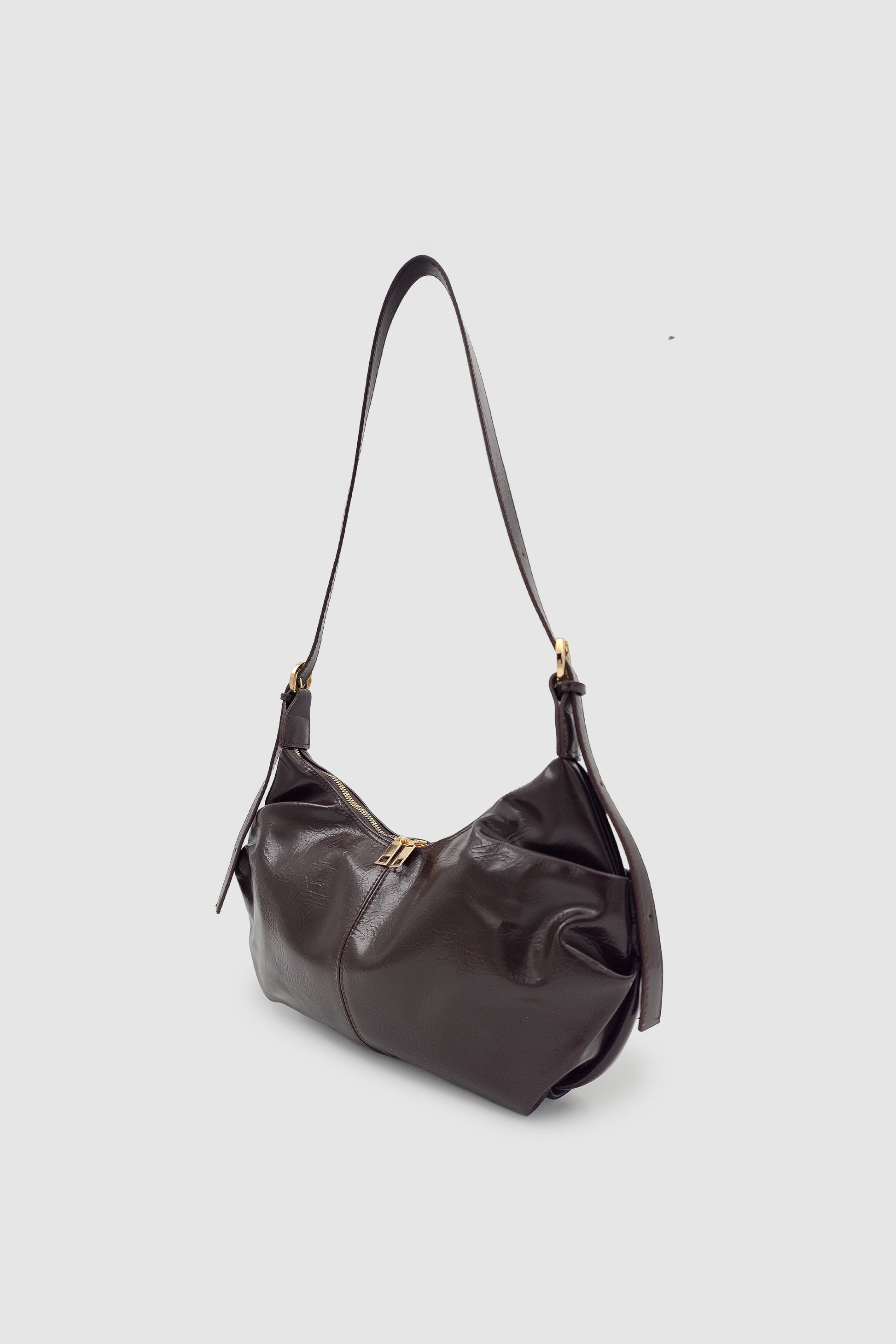 Lilsa Ayarlanabilir Askılı Yumuşak Form Baget Omuz Çantası Acı Kahve