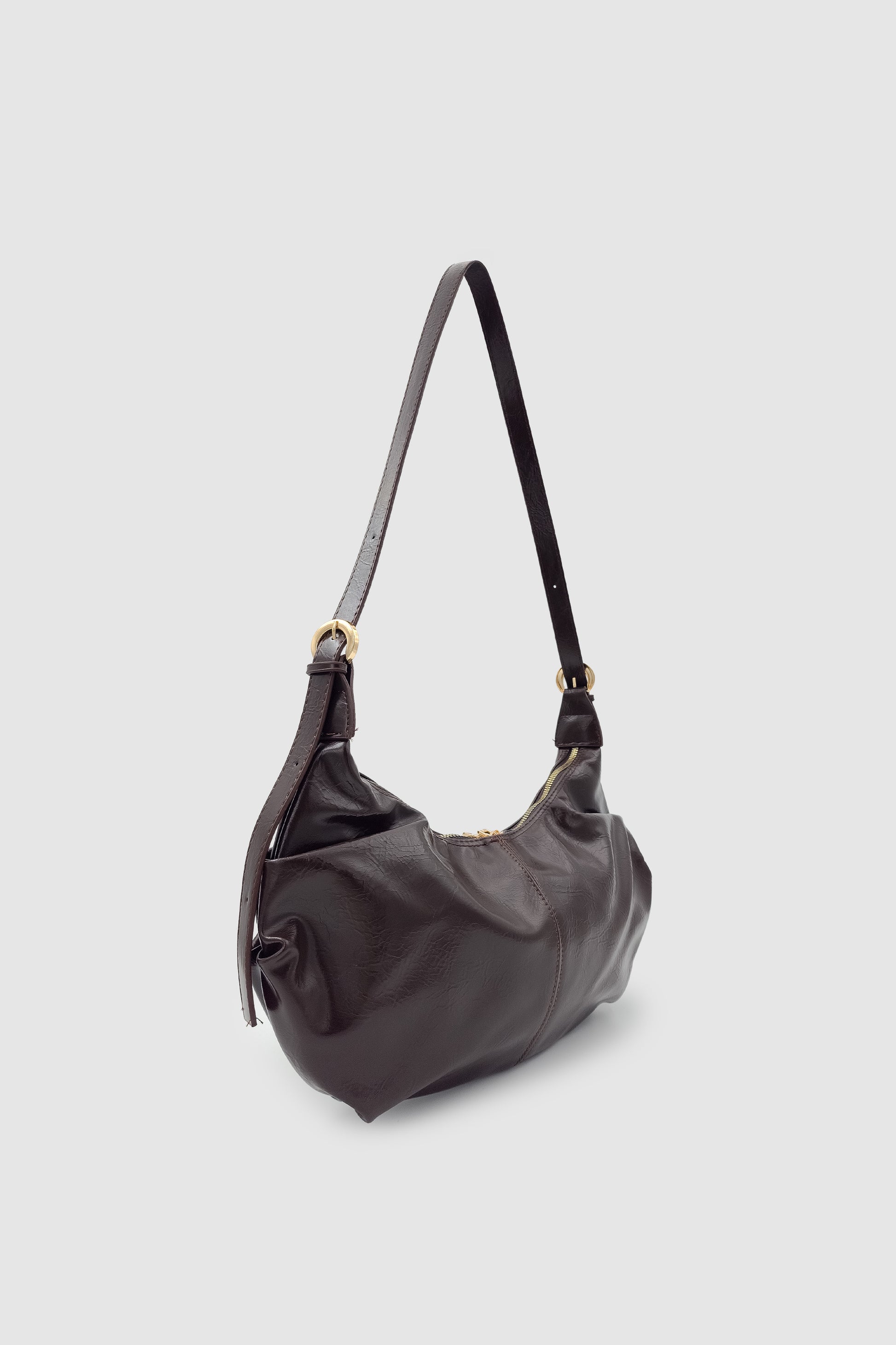 Lilsa Ayarlanabilir Askılı Yumuşak Form Baget Omuz Çantası Acı Kahve