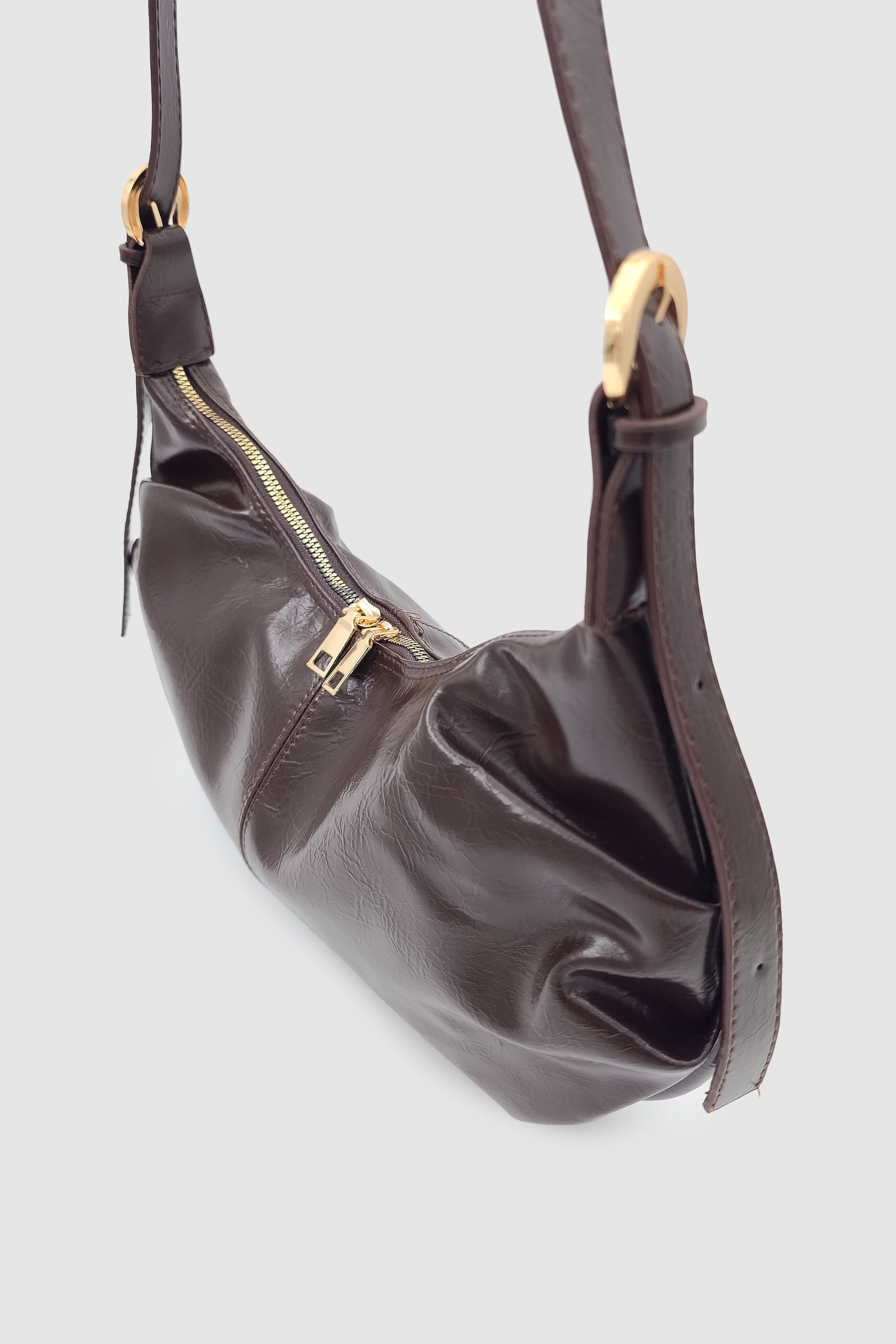 Lilsa Ayarlanabilir Askılı Yumuşak Form Baget Omuz Çantası Acı Kahve