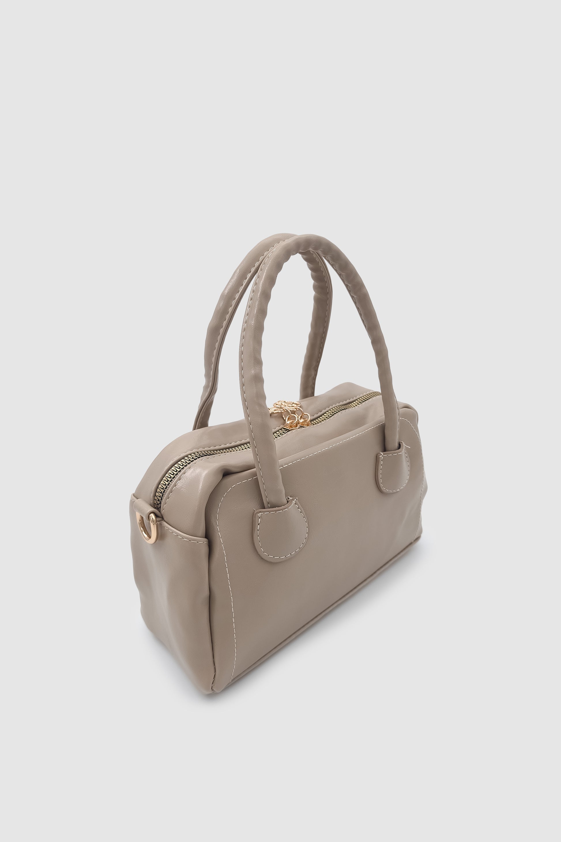 Suera Ayıcık Charmlı Günlük Mini Tote Çapraz Askılı El ve Kol Çantası Vizon