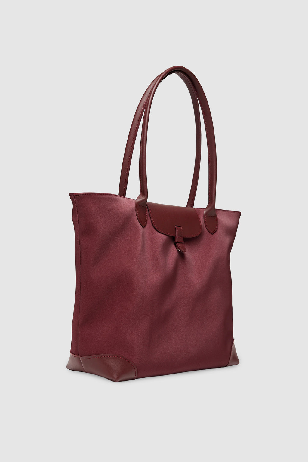 Lunir Mat Paraşüt Kumaş Büyük Boy Kol, El ve Omuz Çantası Bordo