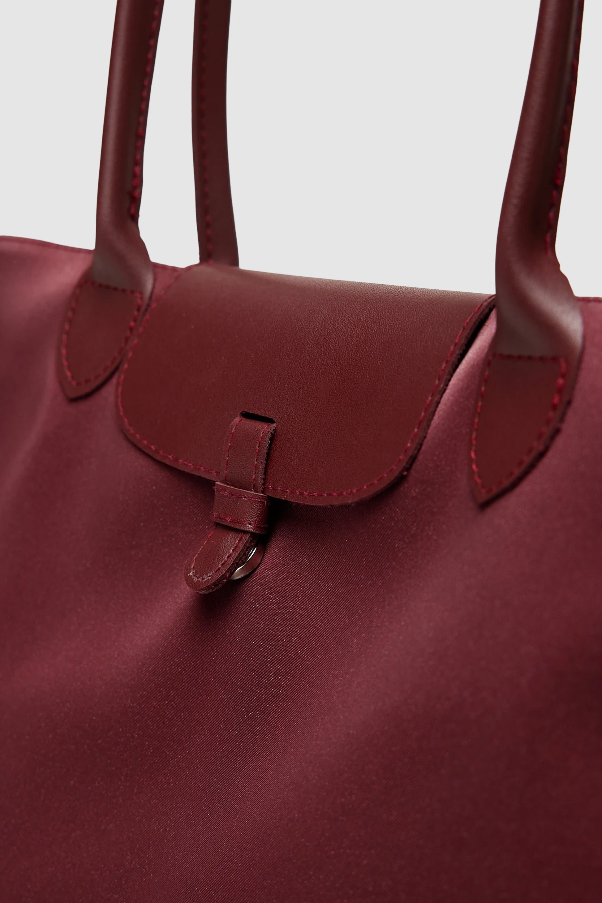 Lunir Mat Paraşüt Kumaş Büyük Boy Kol, El ve Omuz Çantası Bordo