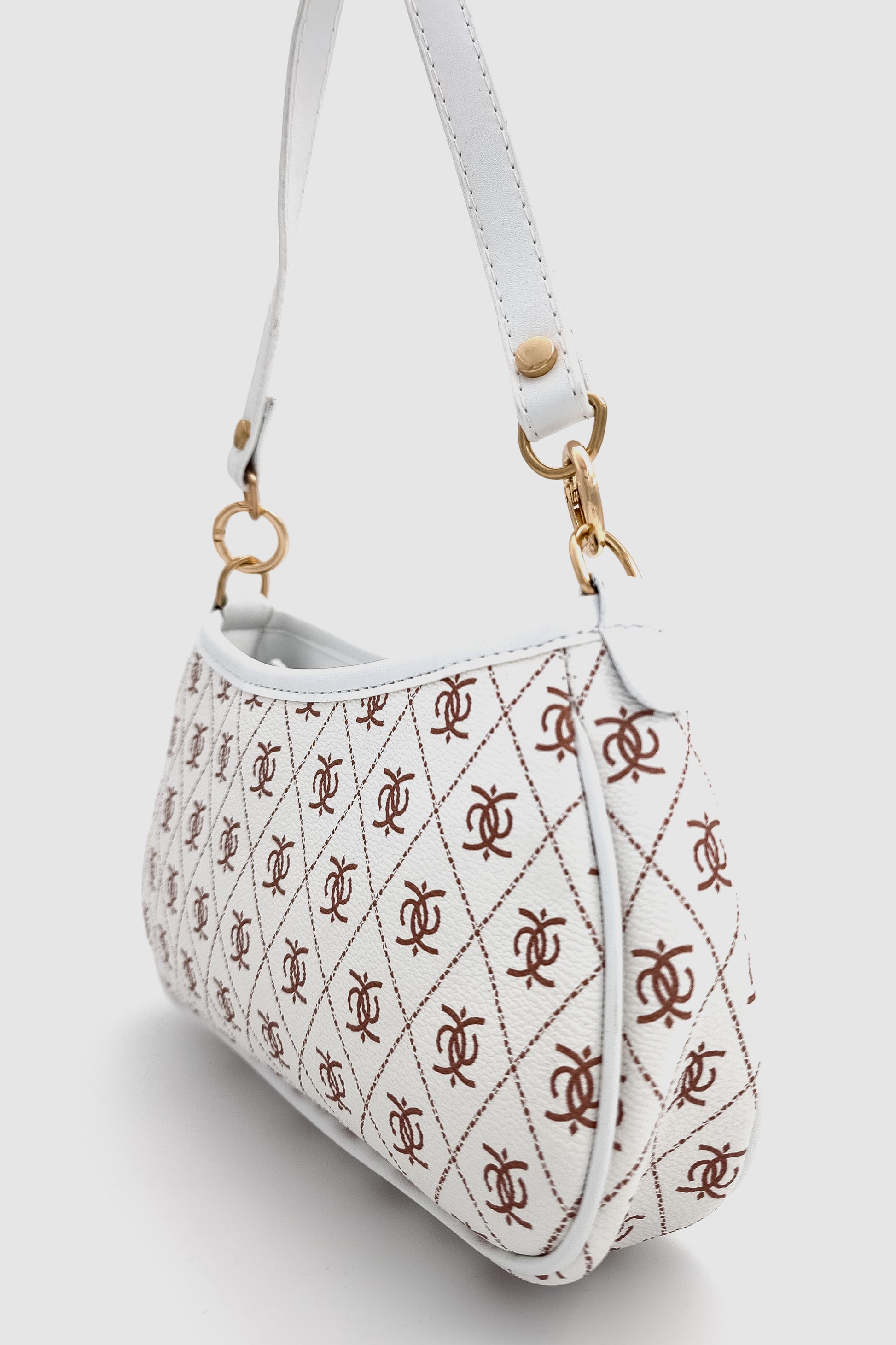 Norel Monogram Baget ve Çapraz Çanta Beyaz