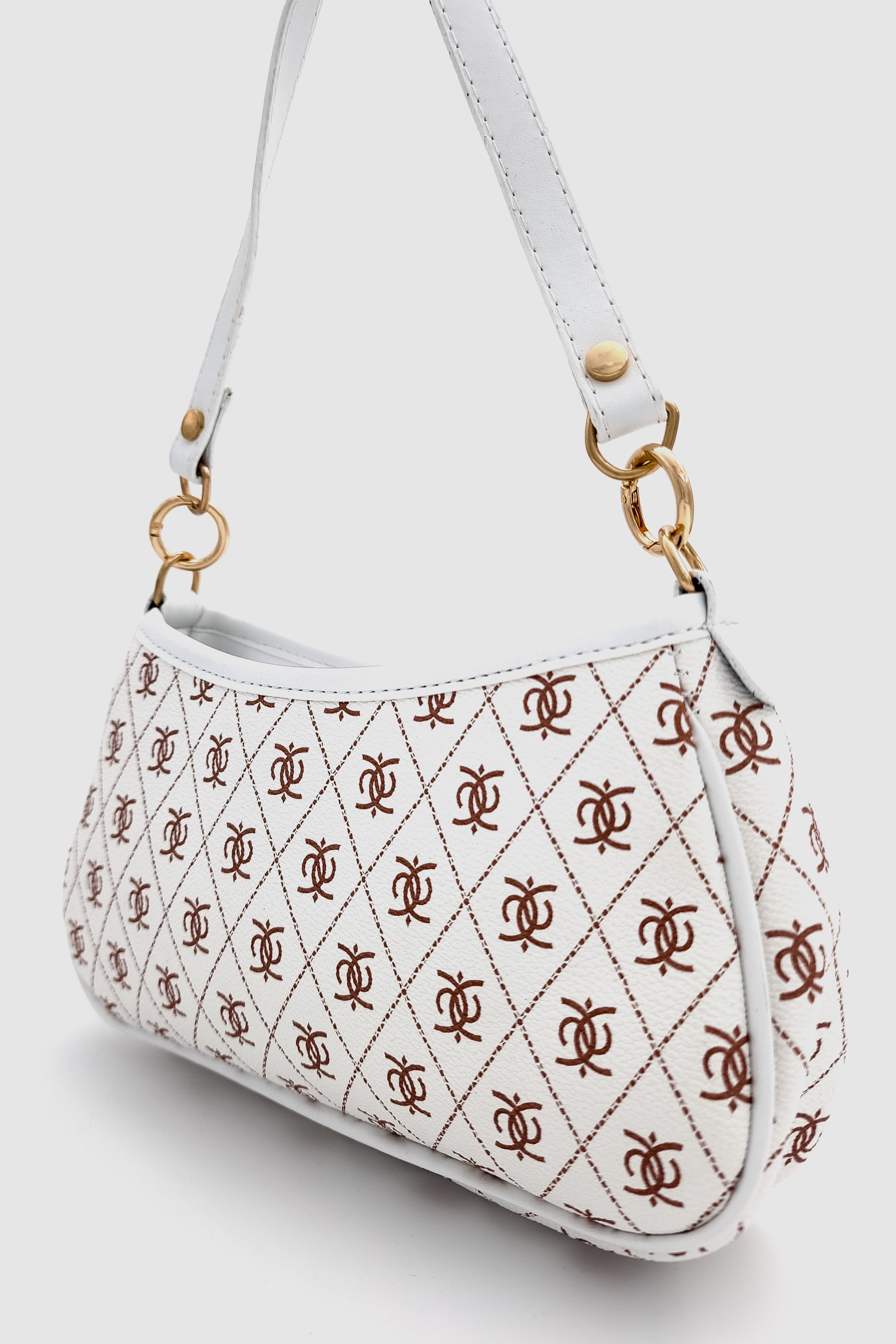 Norel Monogram Baget ve Çapraz Çanta Beyaz