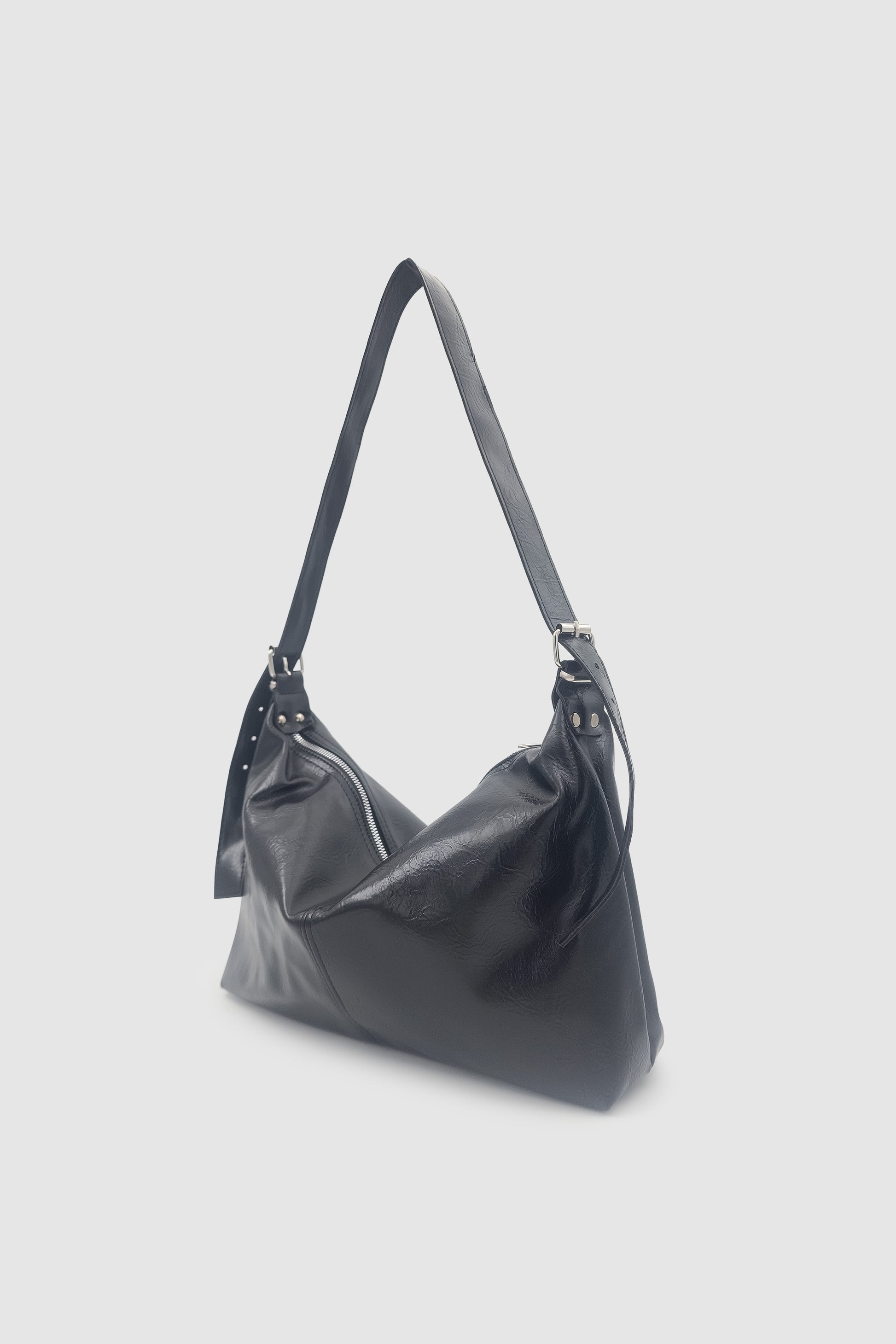 Rolyn Ayarlanabilir Askılı Yumuşak Formlu Hobo Kadın El, Kol ve Omuz Çantası Siyah