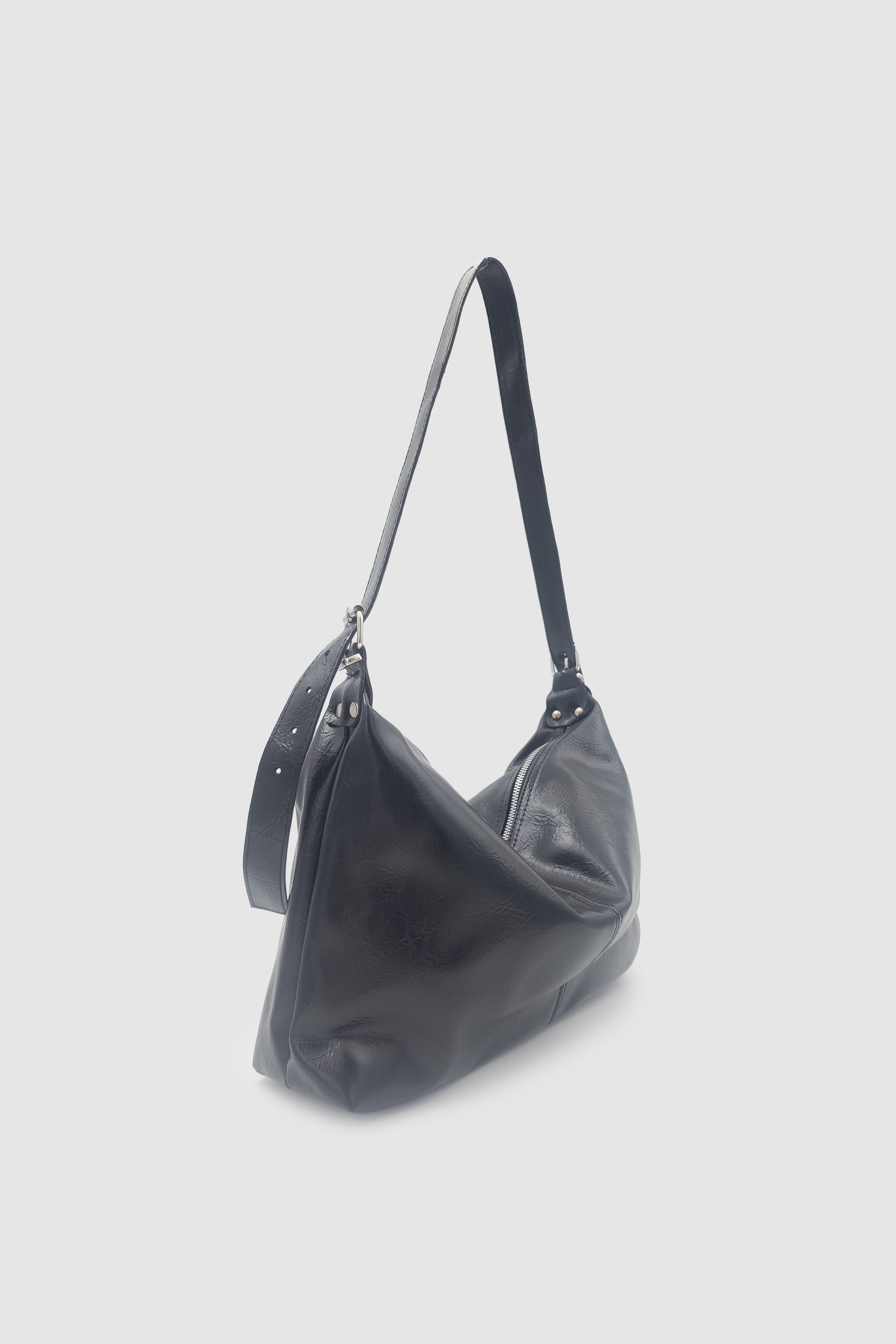 Rolyn Ayarlanabilir Askılı Yumuşak Formlu Hobo Kadın El, Kol ve Omuz Çantası Siyah