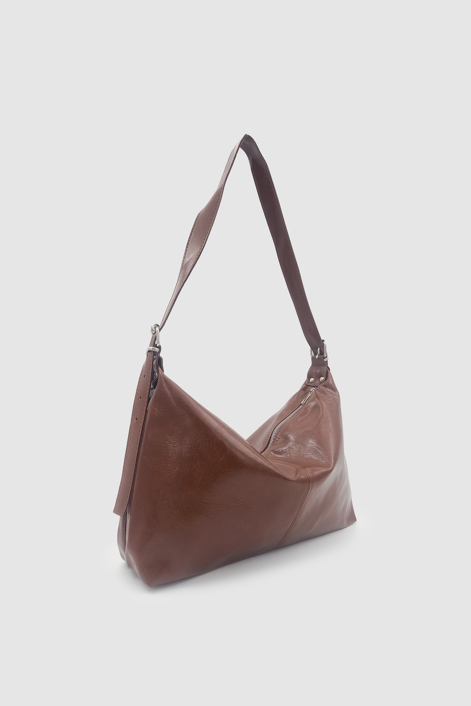 Rolyn Ayarlanabilir Askılı Yumuşak Formlu Hobo Kadın El, Kol ve Omuz Çantası Taba