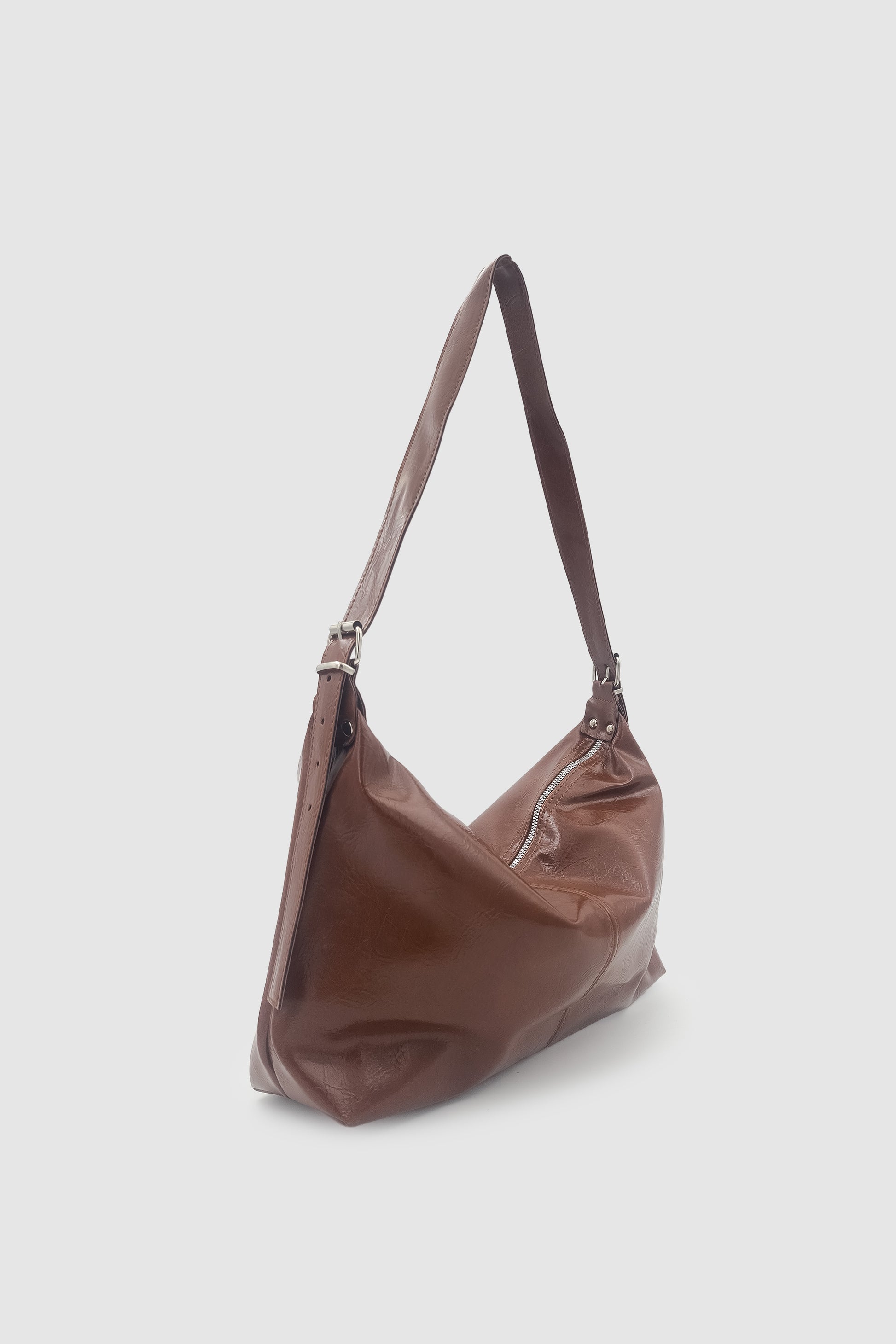 Rolyn Ayarlanabilir Askılı Yumuşak Formlu Hobo Kadın El, Kol ve Omuz Çantası Taba