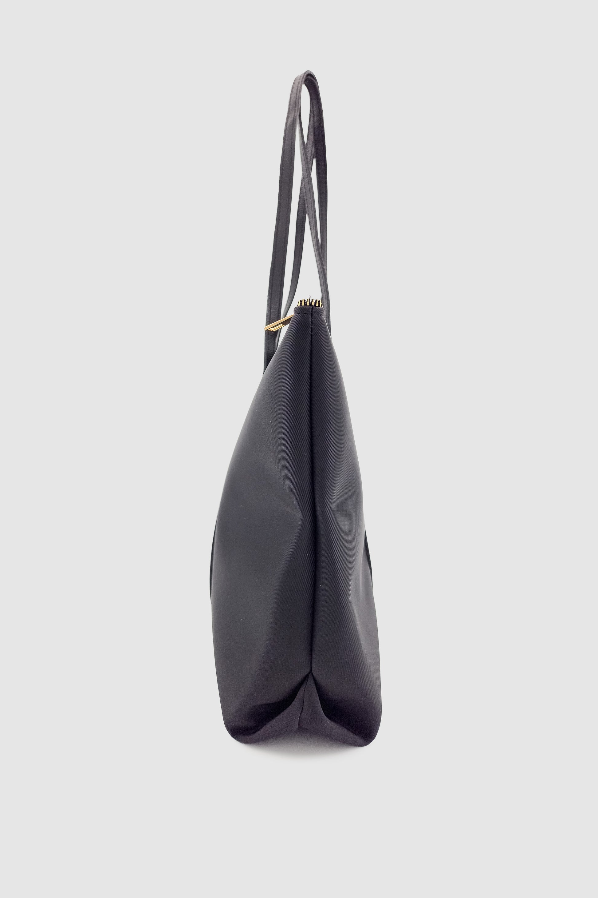 Velie Paraşüt Kumaş Şeritli Shopper Çanta Siyah