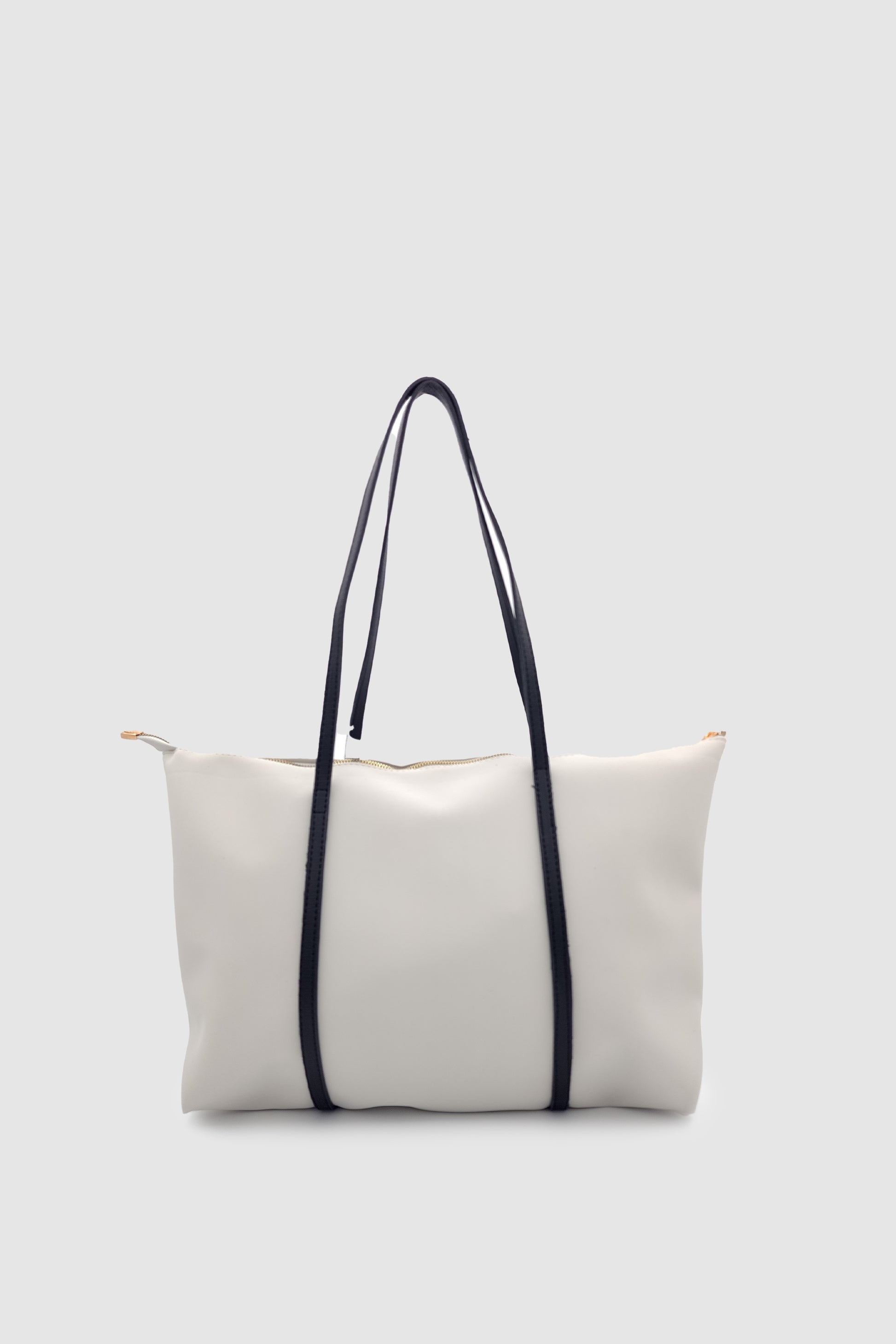 Velie Paraşüt Kumaş Şeritli Shopper Çanta Gri-Siyah