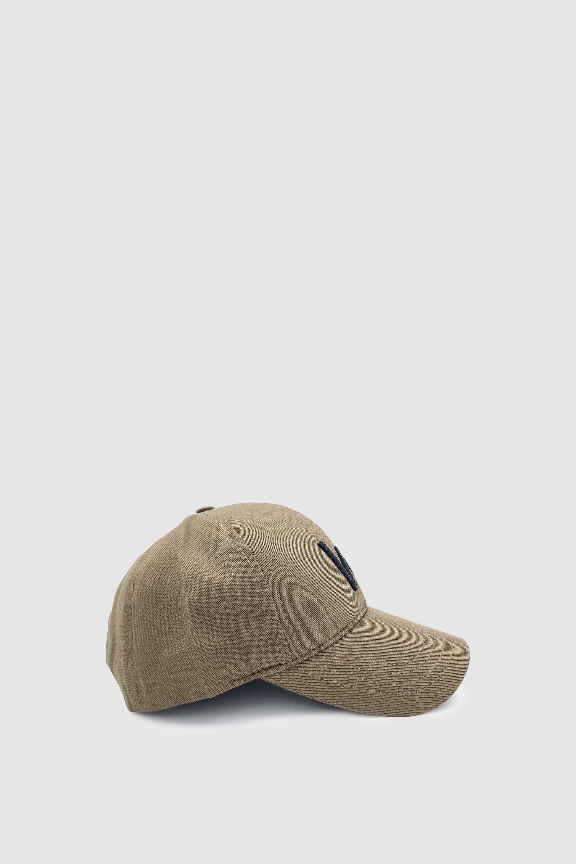 W Nakışlı Ayarlanabilir Unisex Spor, Günlük ve Outdoor Şapka / Kep Haki-Siyah