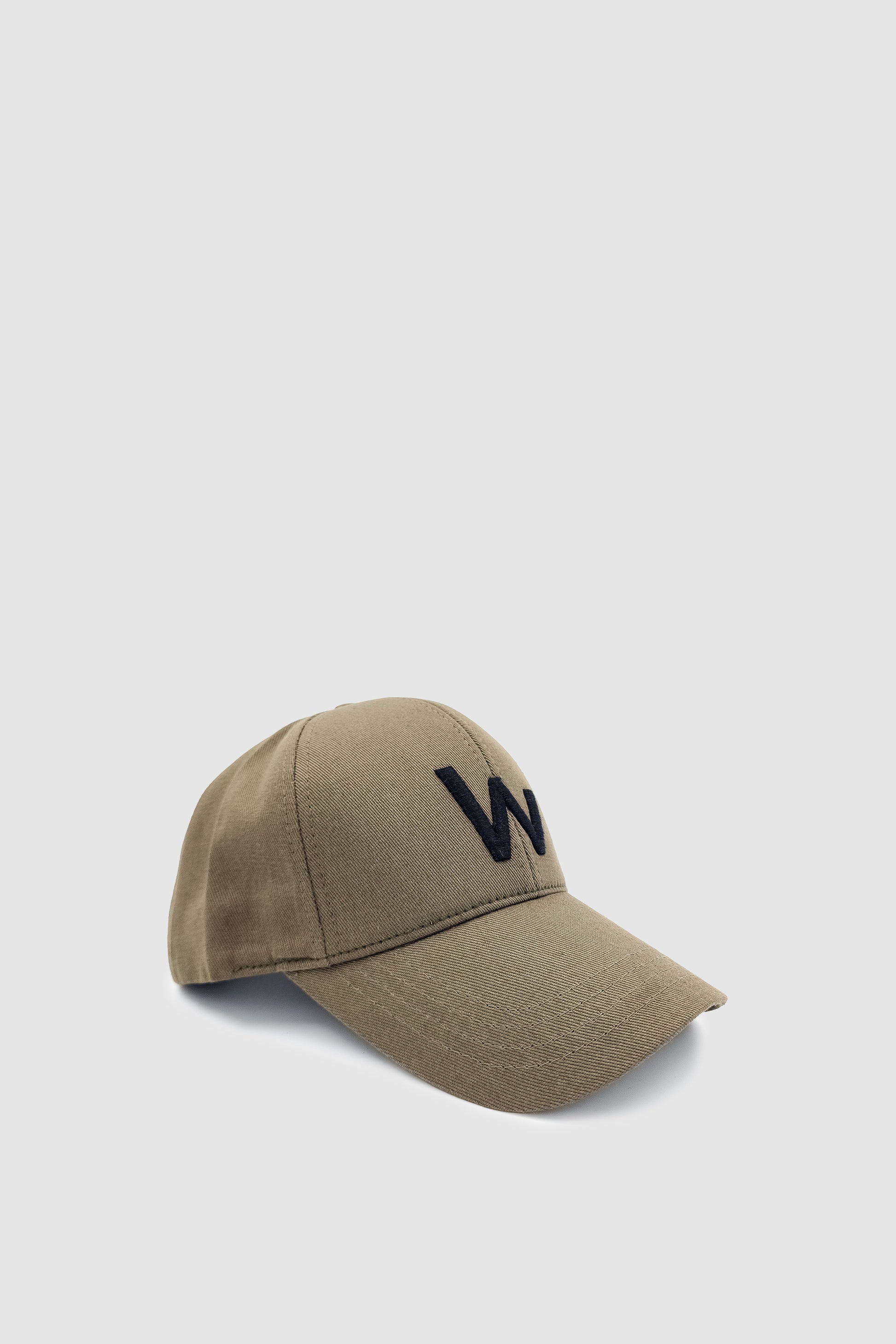 W Nakışlı Ayarlanabilir Unisex Spor, Günlük ve Outdoor Şapka / Kep Haki-Siyah
