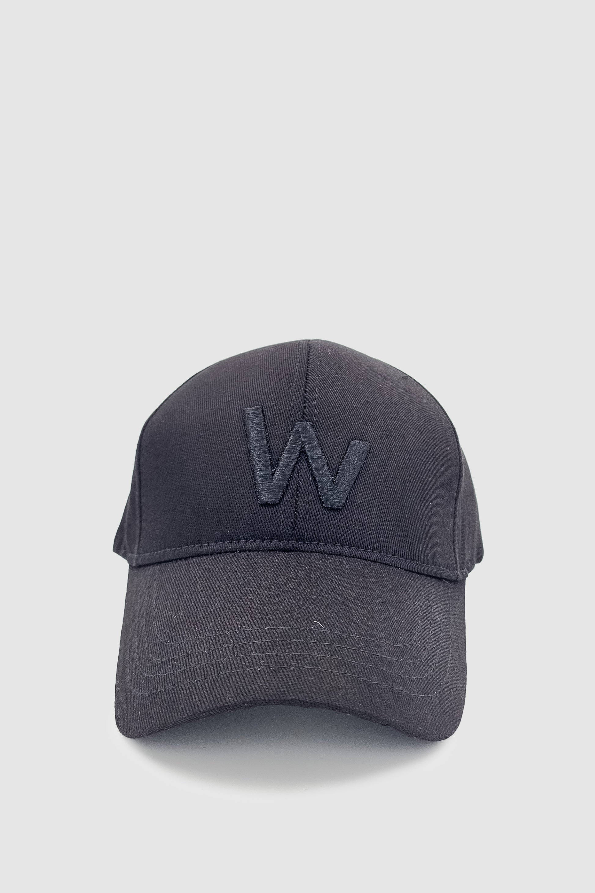 W Nakışlı Ayarlanabilir Unisex Spor, Günlük ve Outdoor Şapka / Kep Siyah