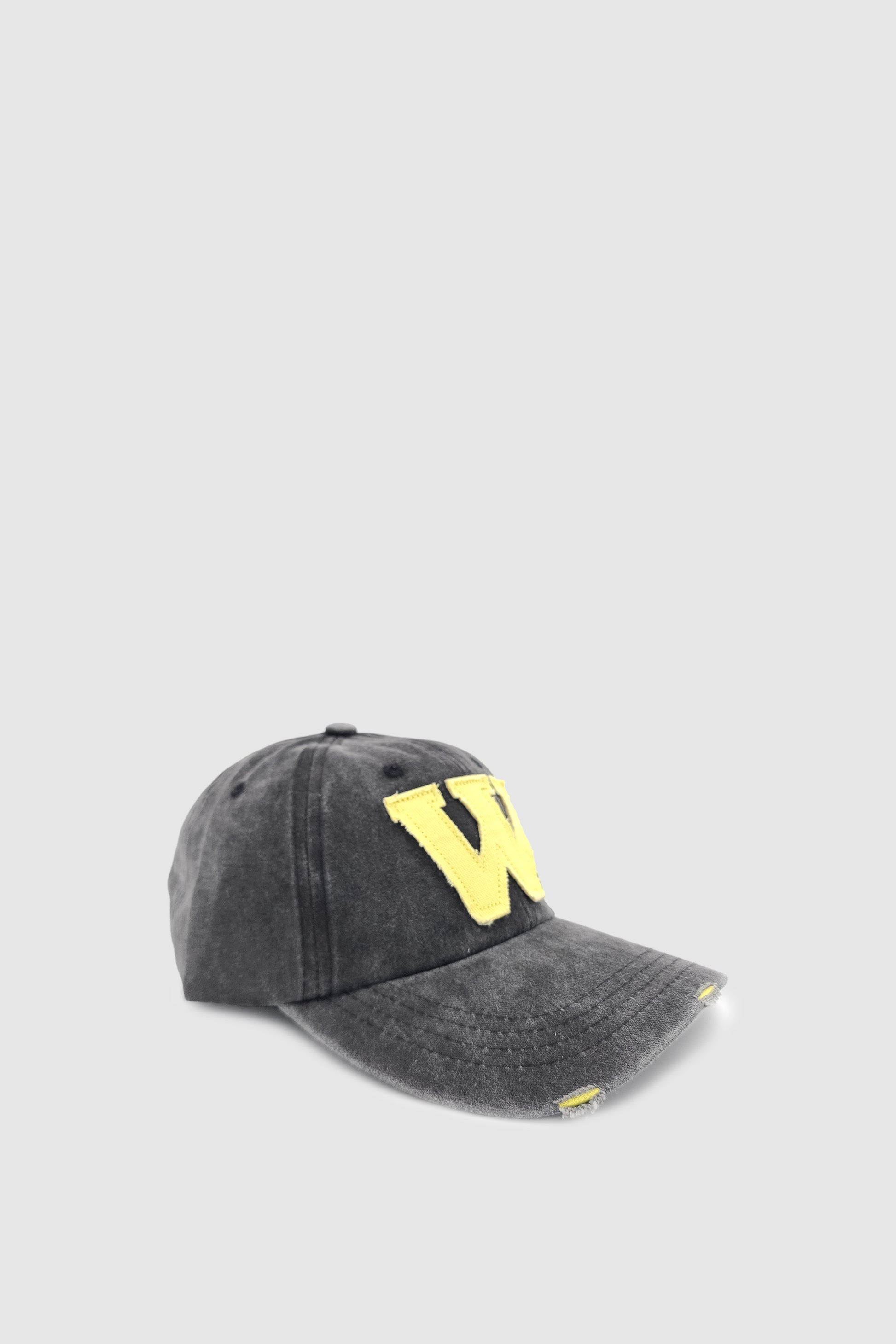 Vintage Tarz Yıpratmalı W Nakışlı Unisex Spor, Günlük ve Outdoor Şapka / Kep Antrasit