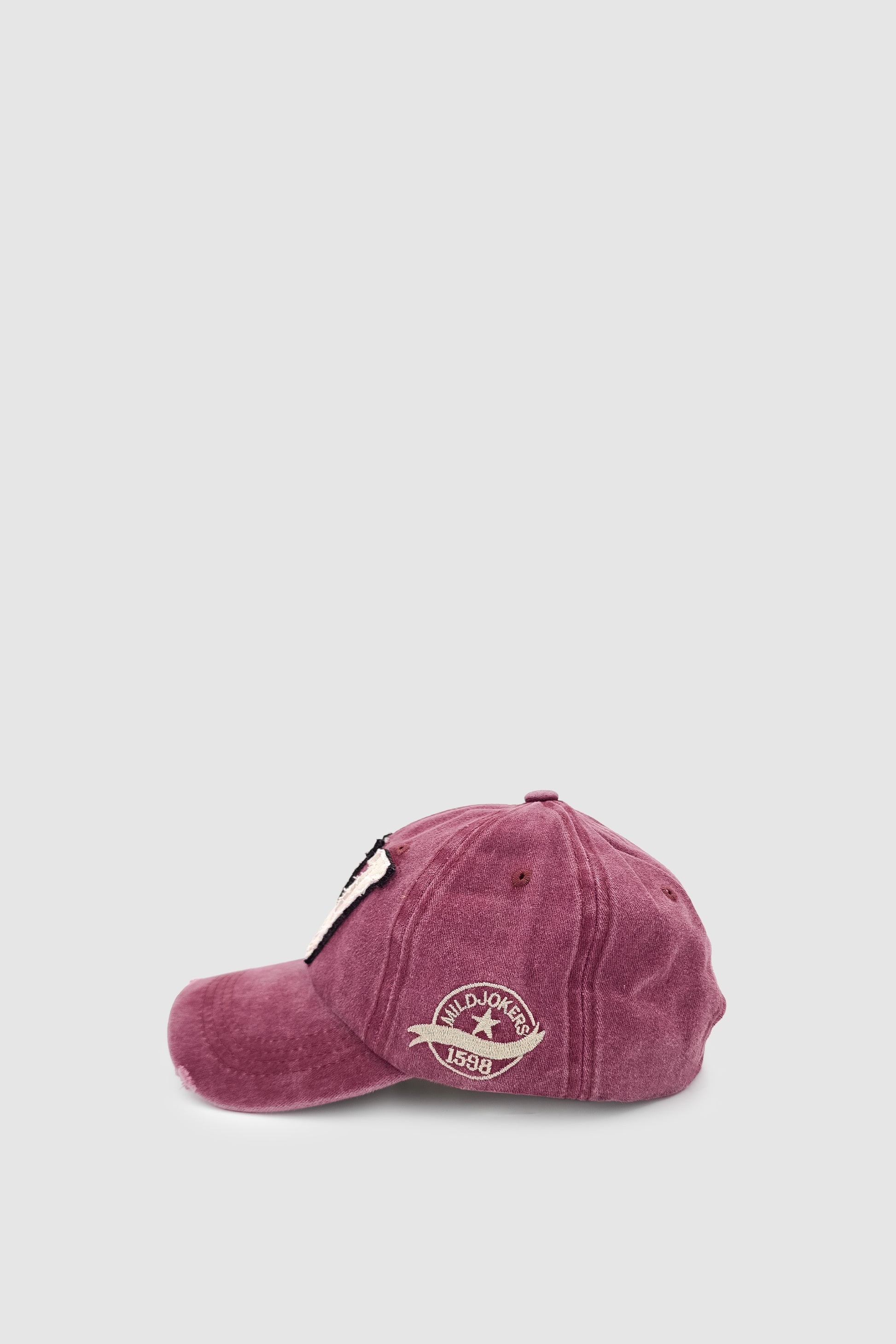 Vintage Tarz Yıpratmalı W Nakışlı Unisex Spor, Günlük ve Outdoor Şapka / Kep Bordo