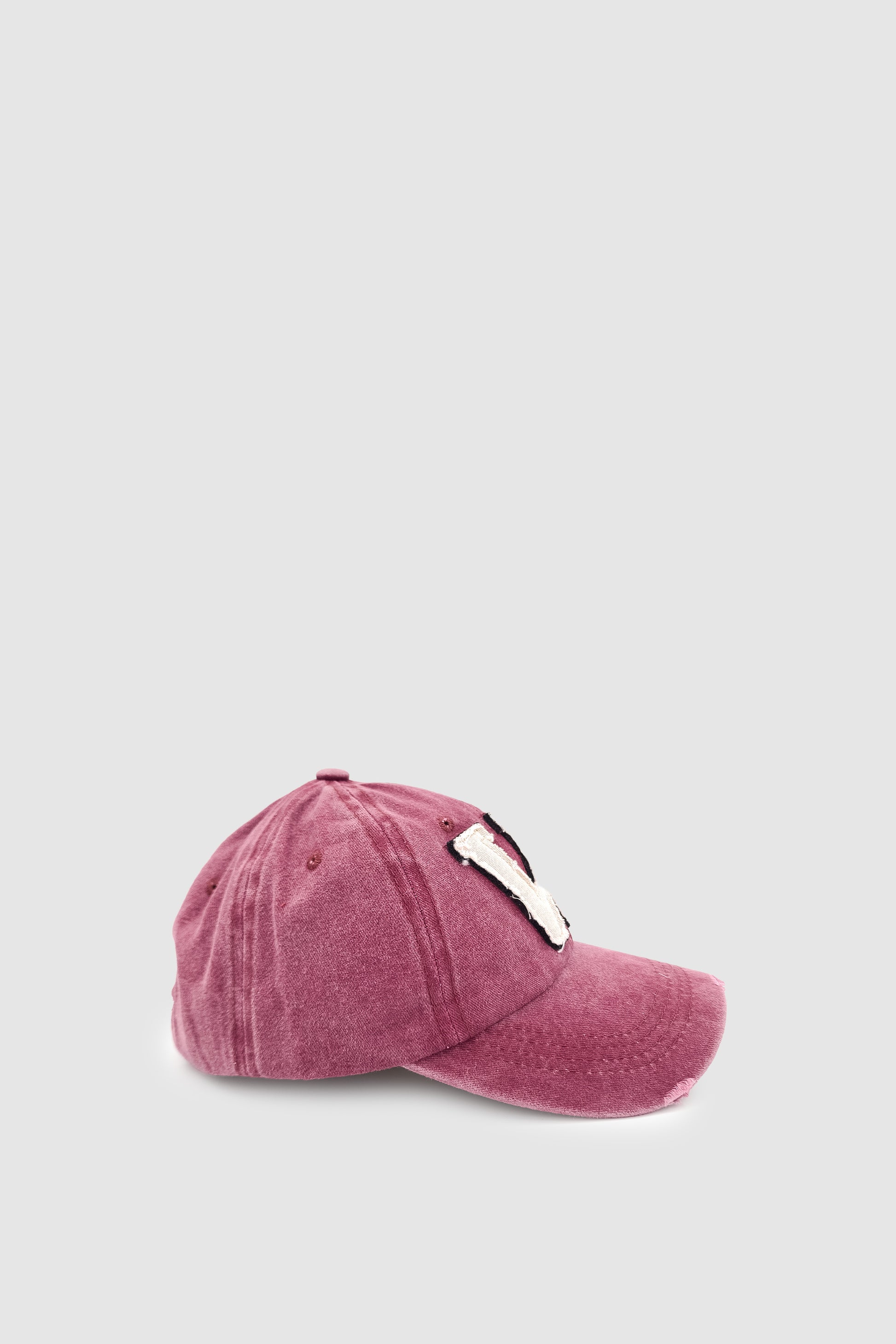 Vintage Tarz Yıpratmalı W Nakışlı Unisex Spor, Günlük ve Outdoor Şapka / Kep Bordo