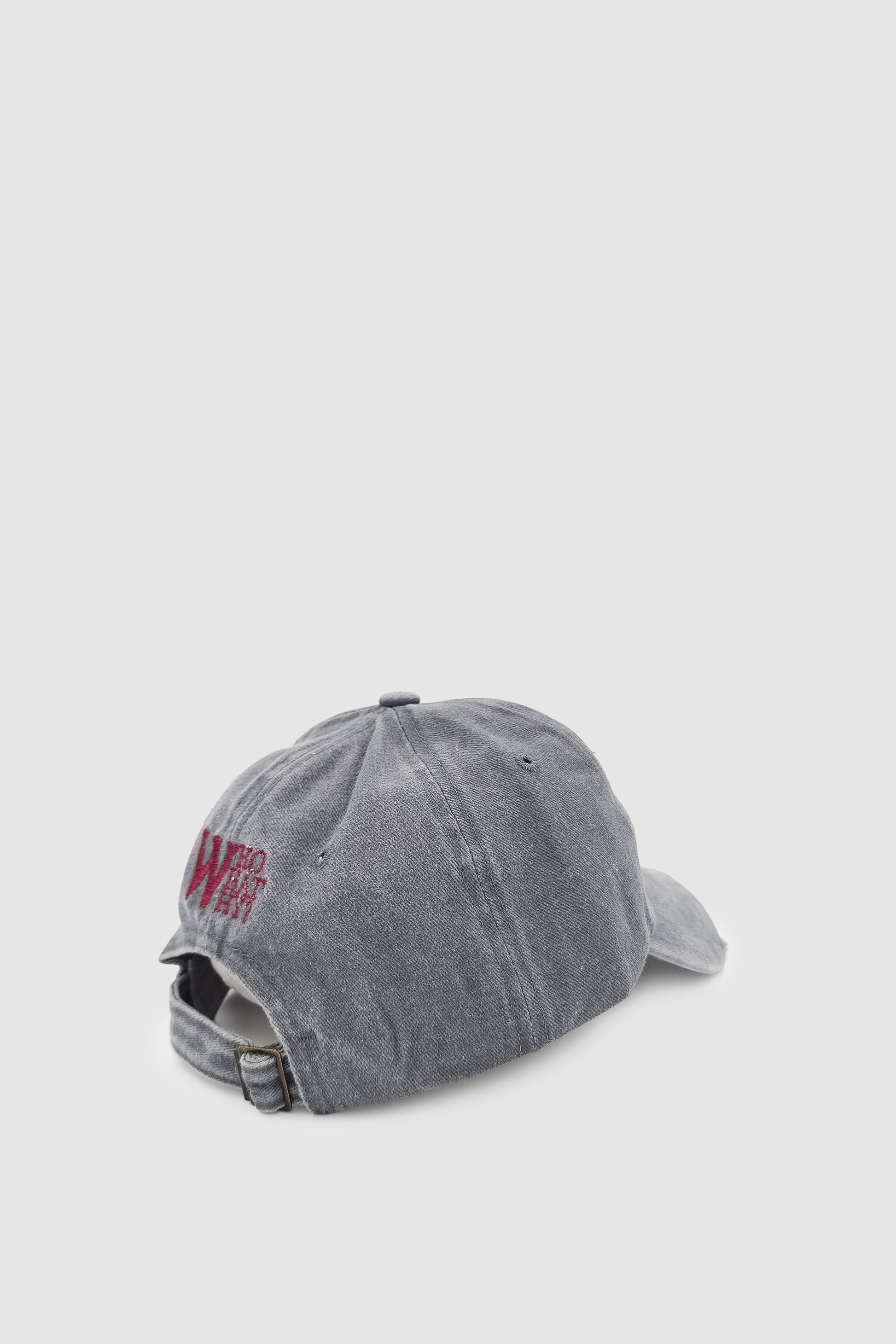 Vintage Tarz Yıpratmalı W Nakışlı Unisex Spor, Günlük ve Outdoor Şapka / Kep Gri