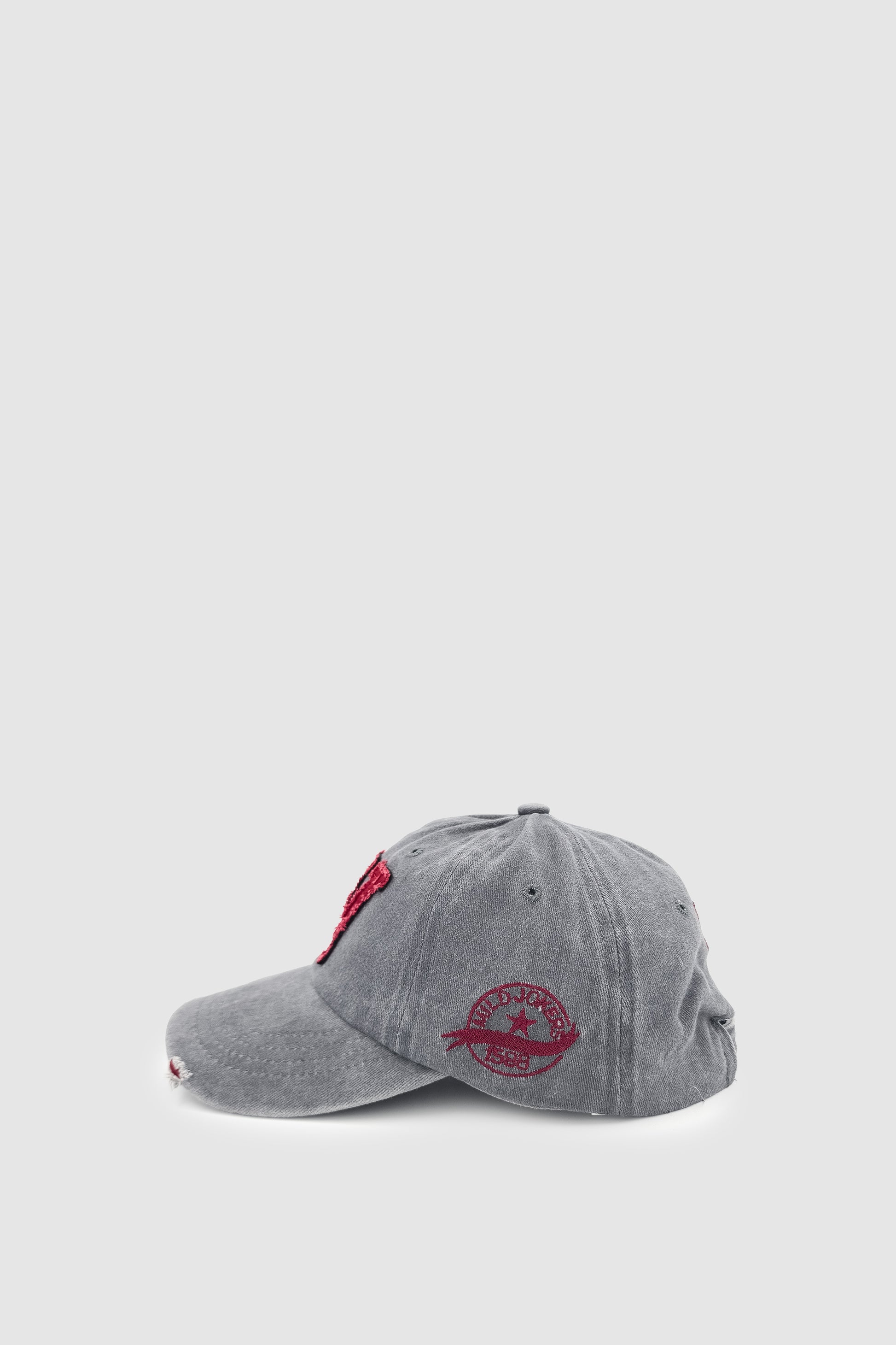 Vintage Tarz Yıpratmalı W Nakışlı Unisex Spor, Günlük ve Outdoor Şapka / Kep Gri