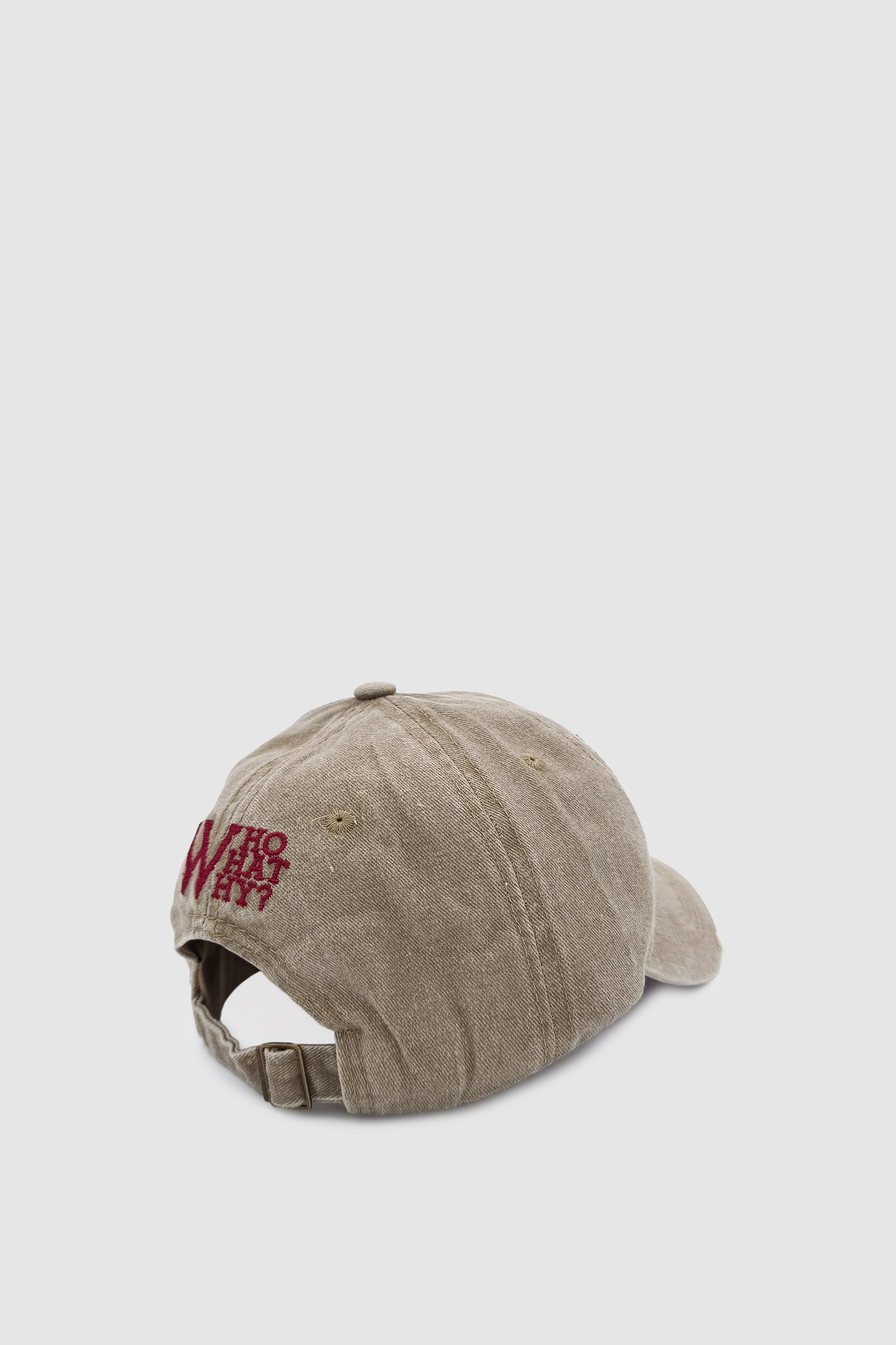 Vintage Tarz Yıpratmalı W Nakışlı Unisex Spor, Günlük ve Outdoor Şapka / Kep Vizon