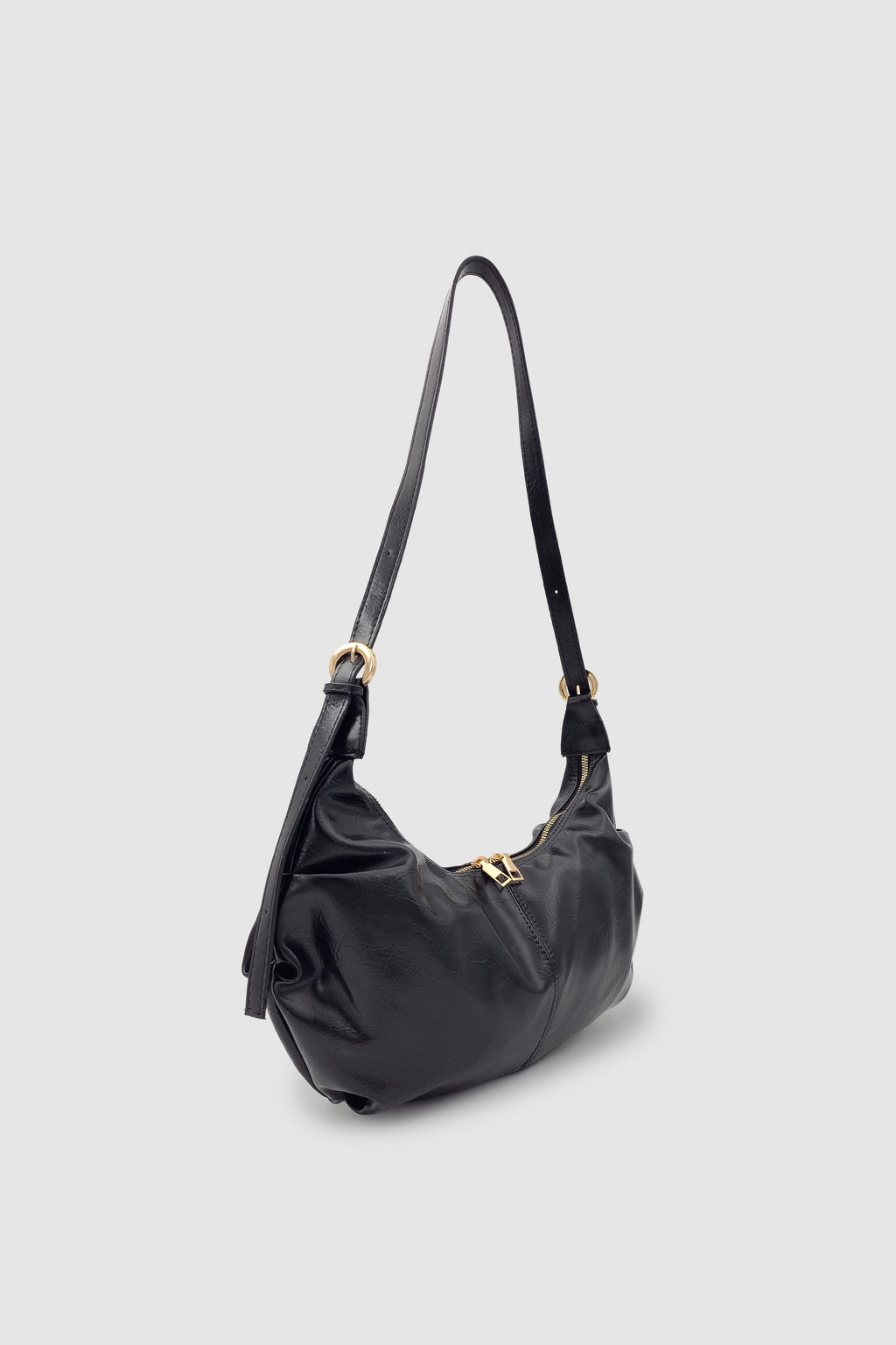 Lilsa Ayarlanabilir Askılı Yumuşak Form Baget Omuz Çantası Siyah