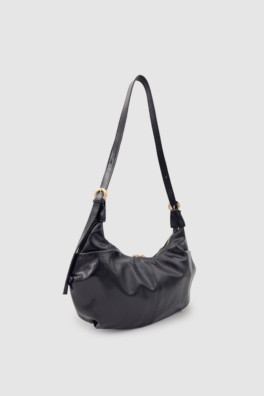 Lilsa Ayarlanabilir Askılı Yumuşak Form Baget Omuz Çantası Siyah