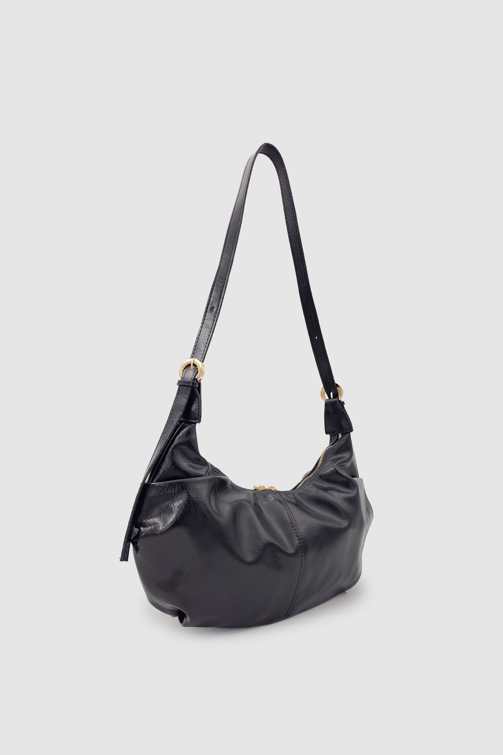 Lilsa Ayarlanabilir Askılı Yumuşak Form Baget Omuz Çantası Siyah