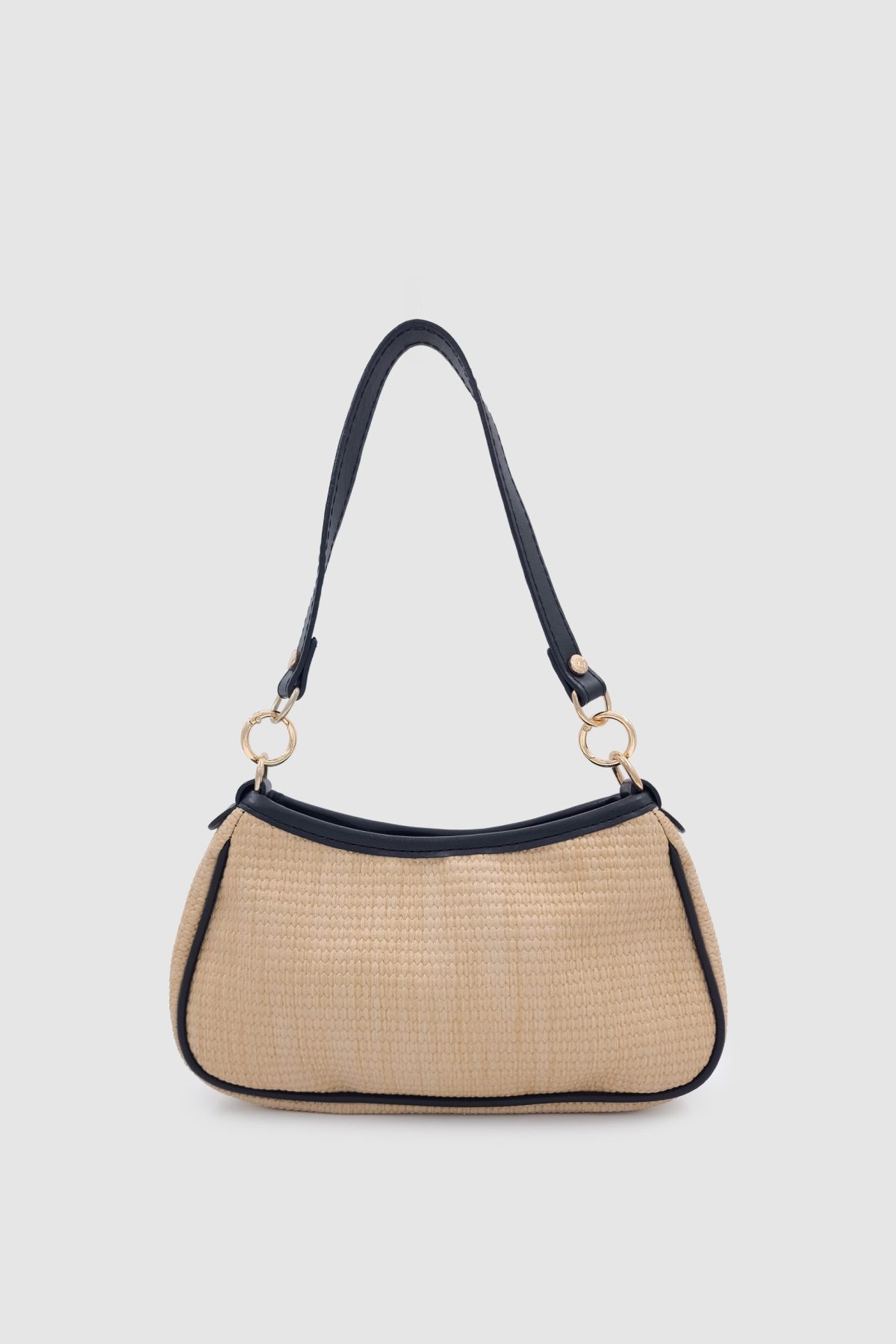 Norel Siyah Detaylı Örme Hasır Baget ve Çapraz Çanta