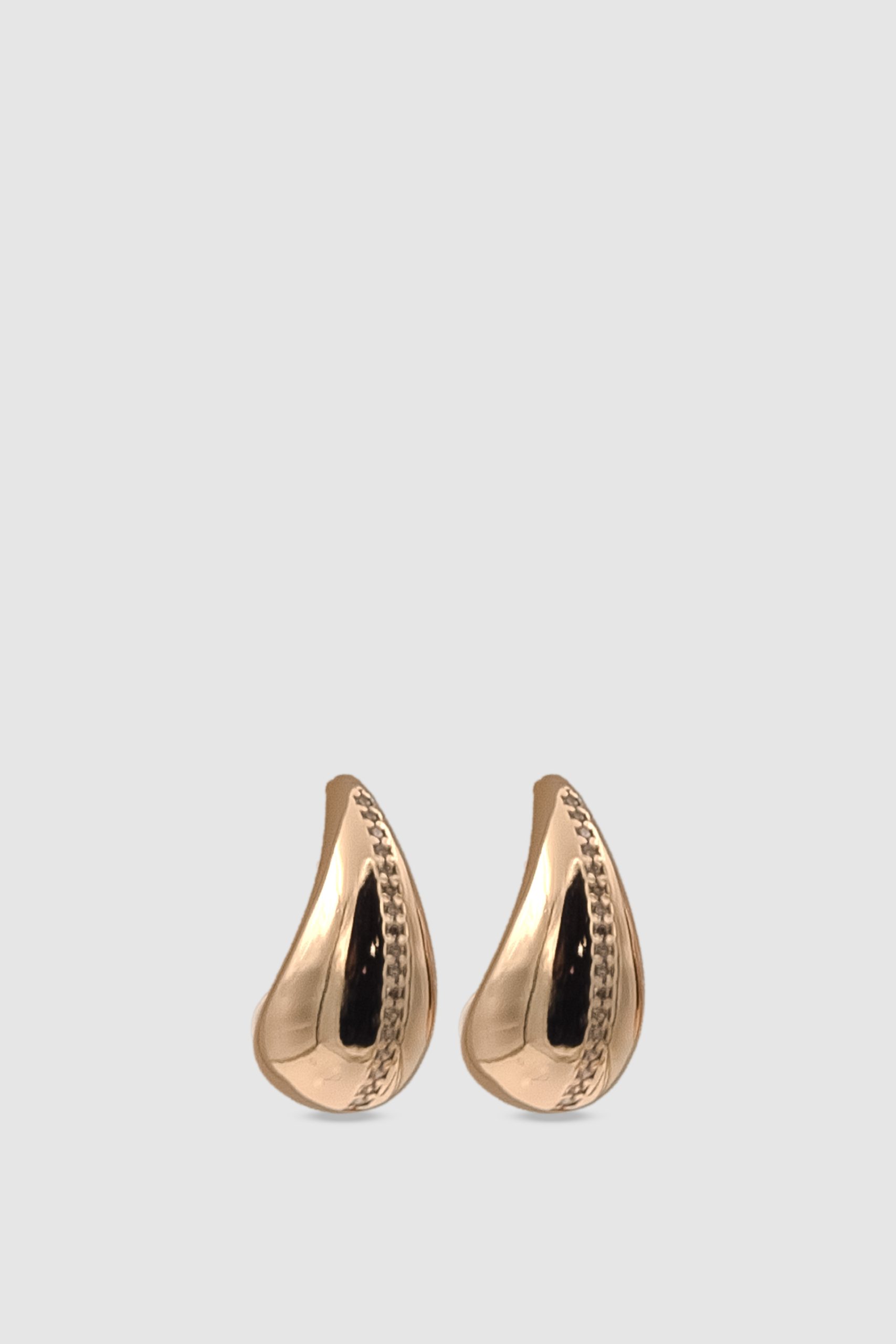 Zirkon Taş İşlemeli Modern Rose Gold Damla Küpe - Görsel 3